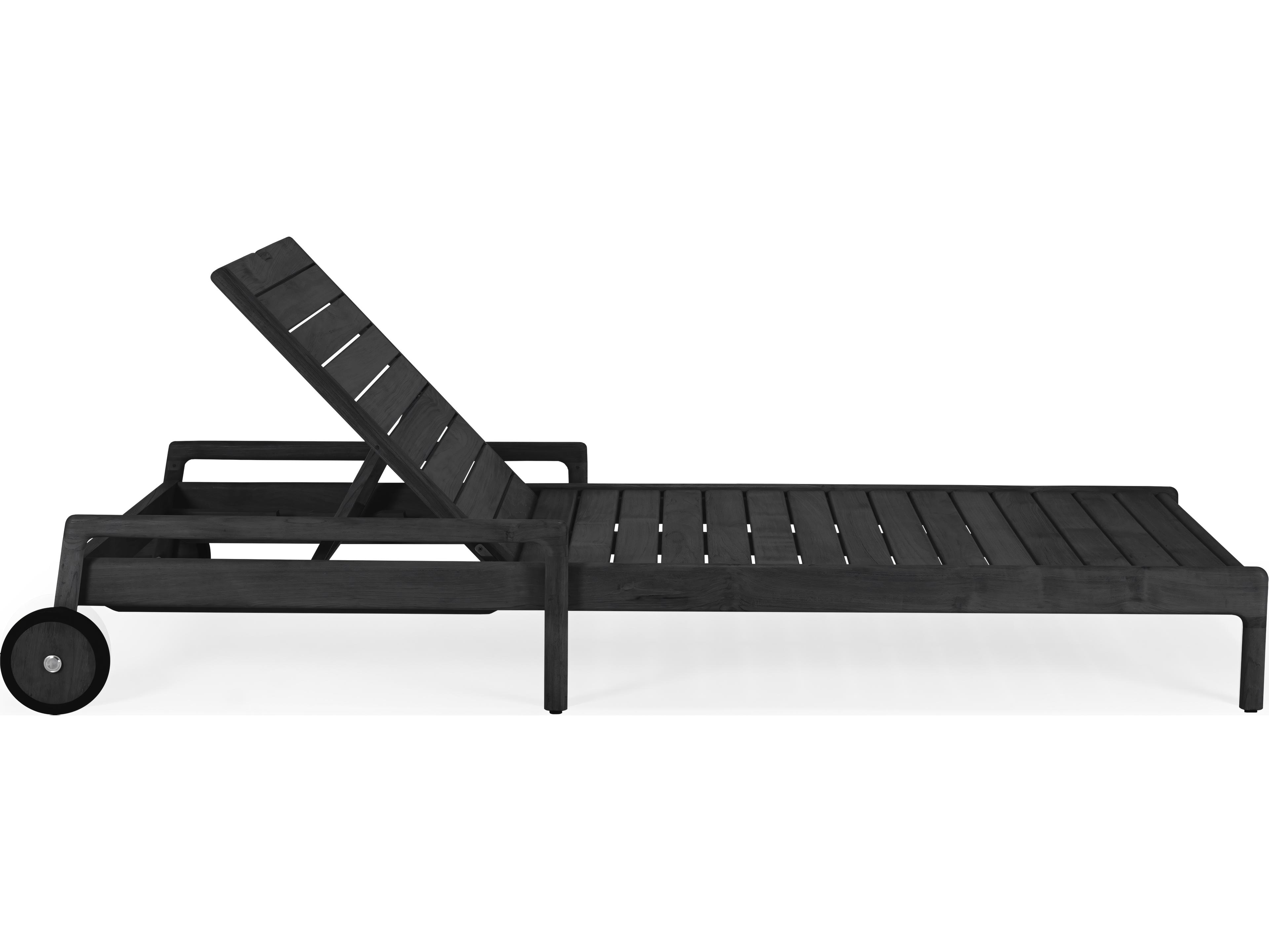 Ethnicraft Outdoor Jack Teak Black Adjustable Lounger Frame