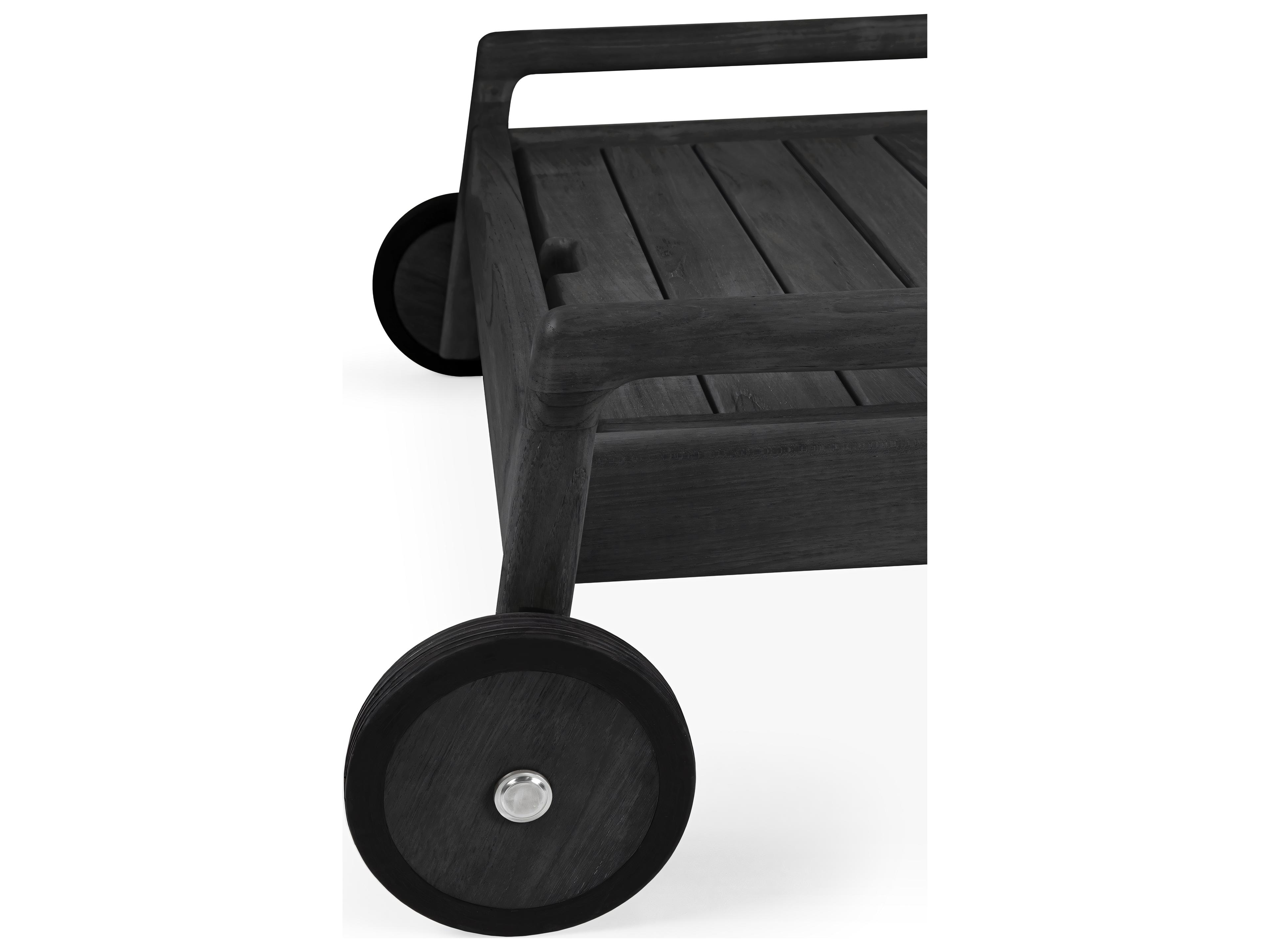 Ethnicraft Outdoor Jack Teak Black Adjustable Lounger Frame