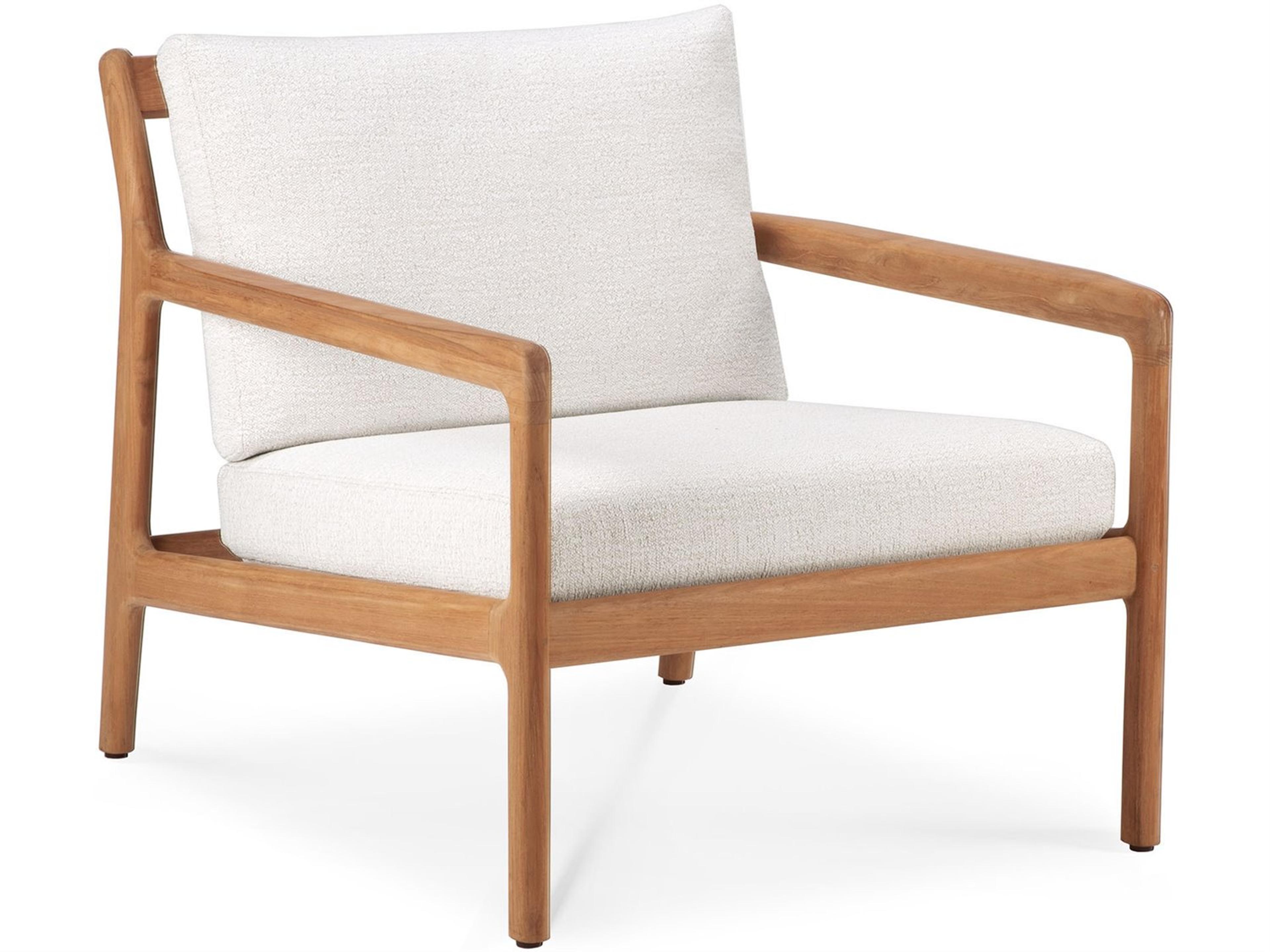 Ethnicraft Outdoor Jack Teak And Off White Lounge Chair