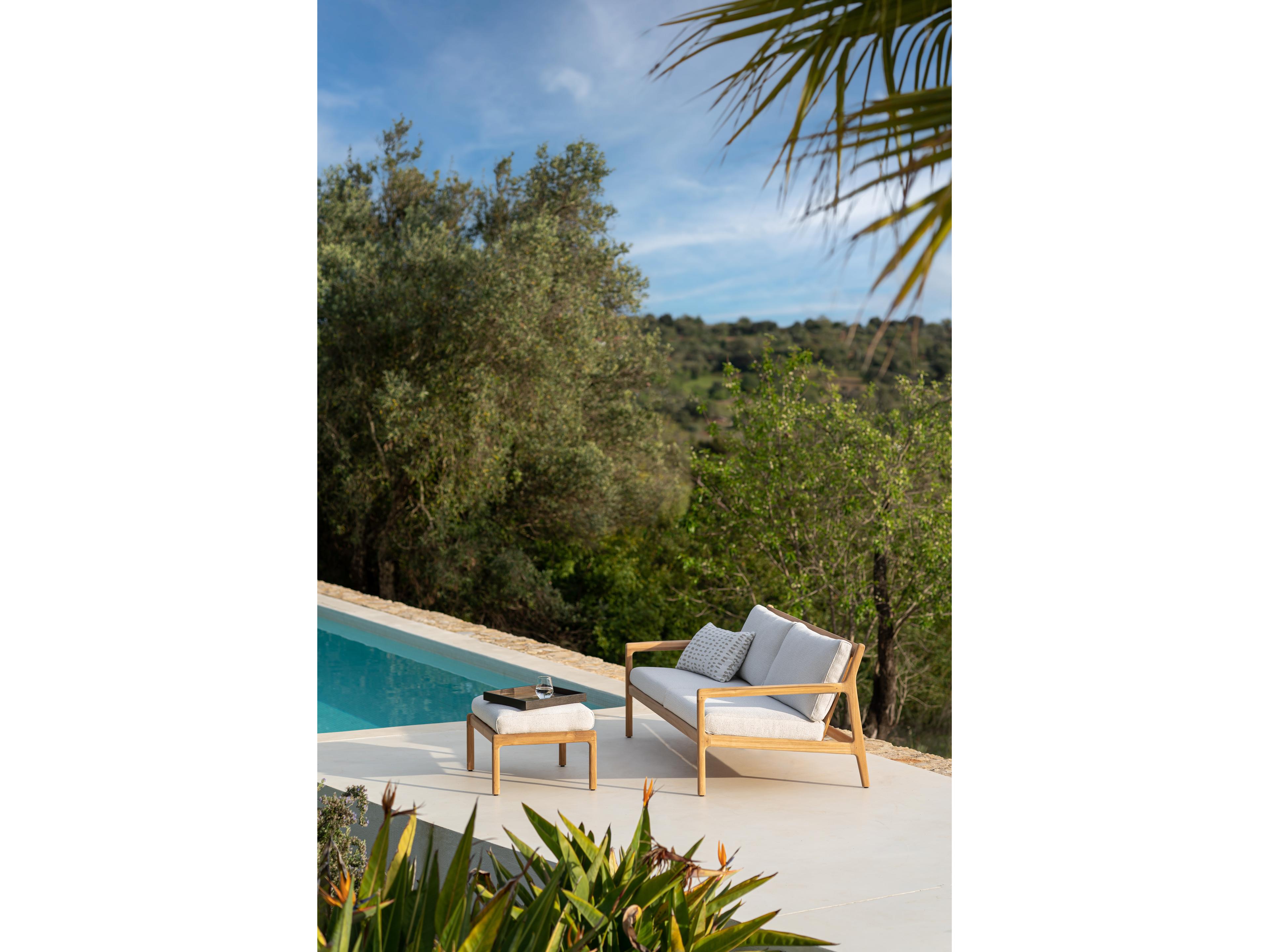 Ethnicraft Outdoor Jack Teak Off White Sofa