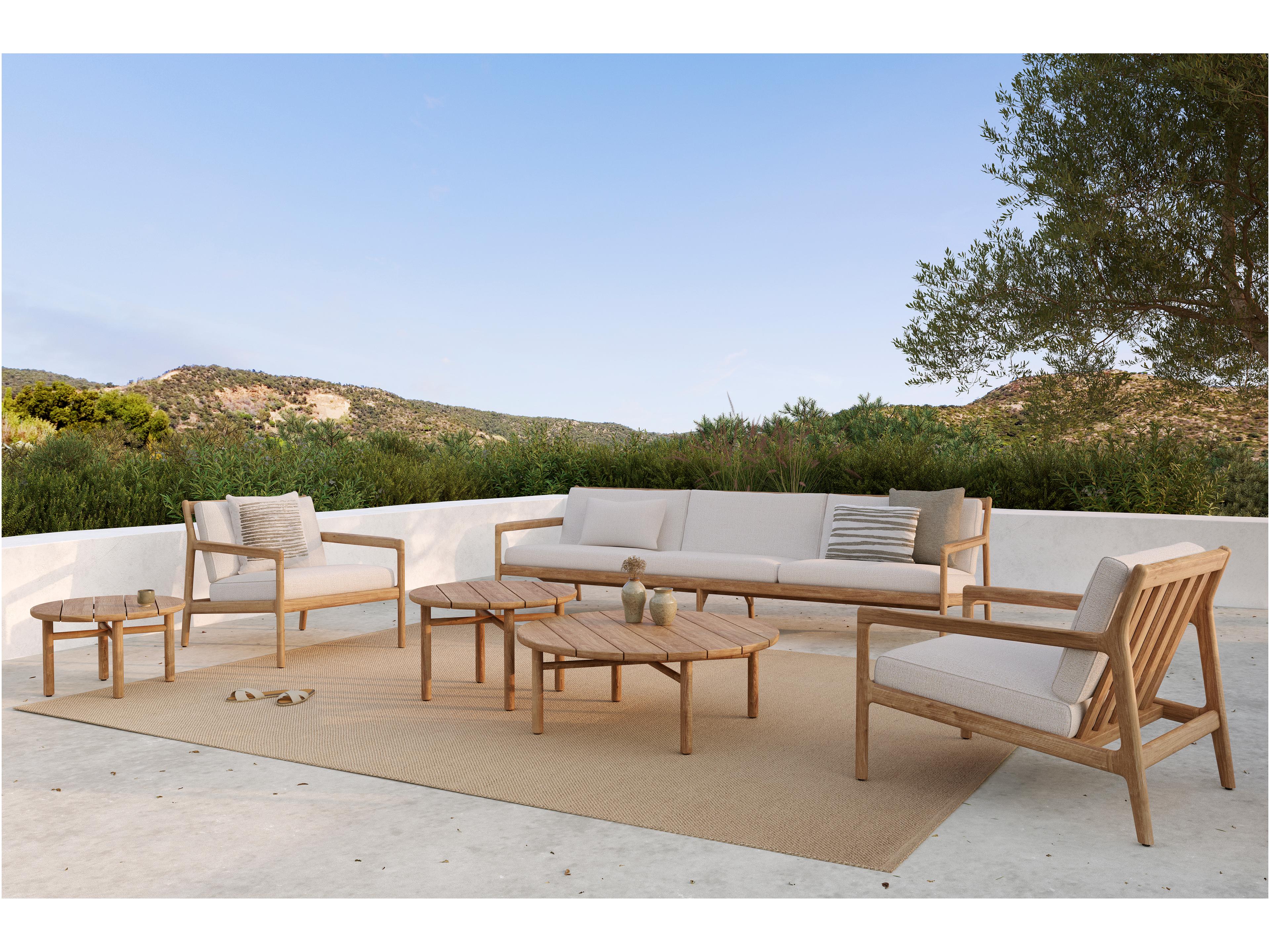 Ethnicraft Outdoor Jack Teak And Off White Sofa