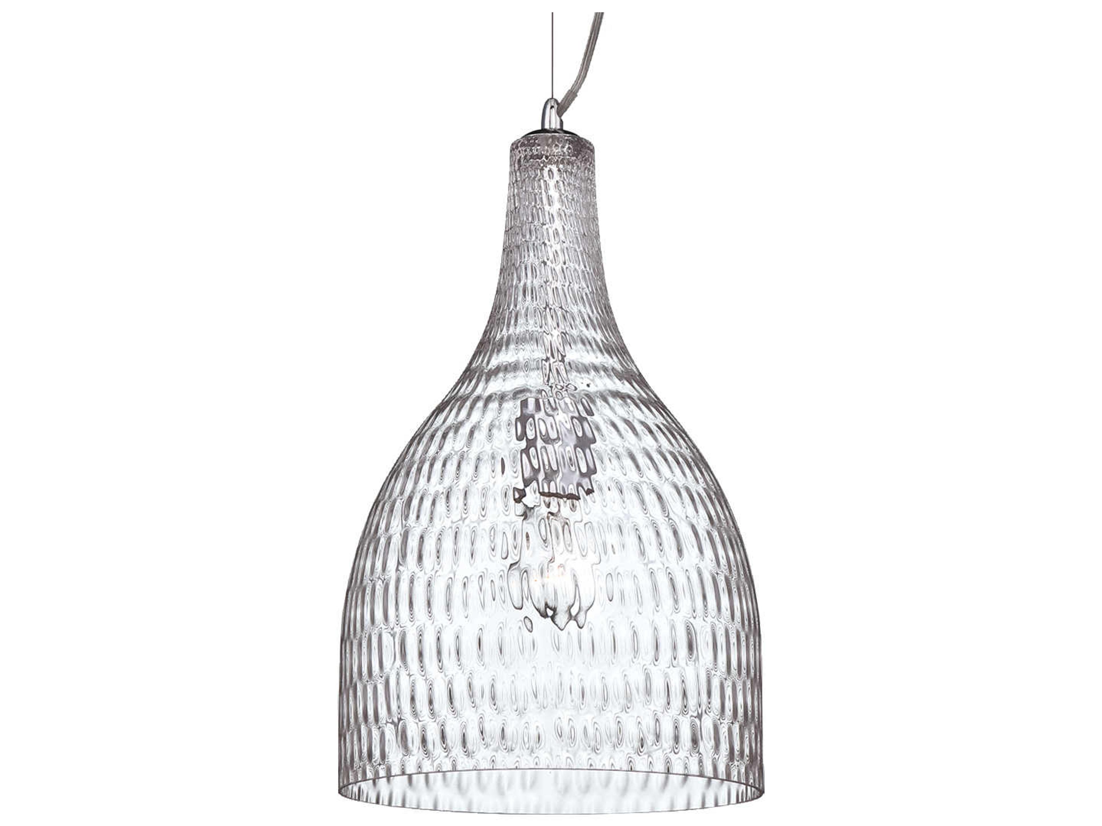 Eurofase Altima 1-Light Chrome Clear Glass Bell Mini Pendant