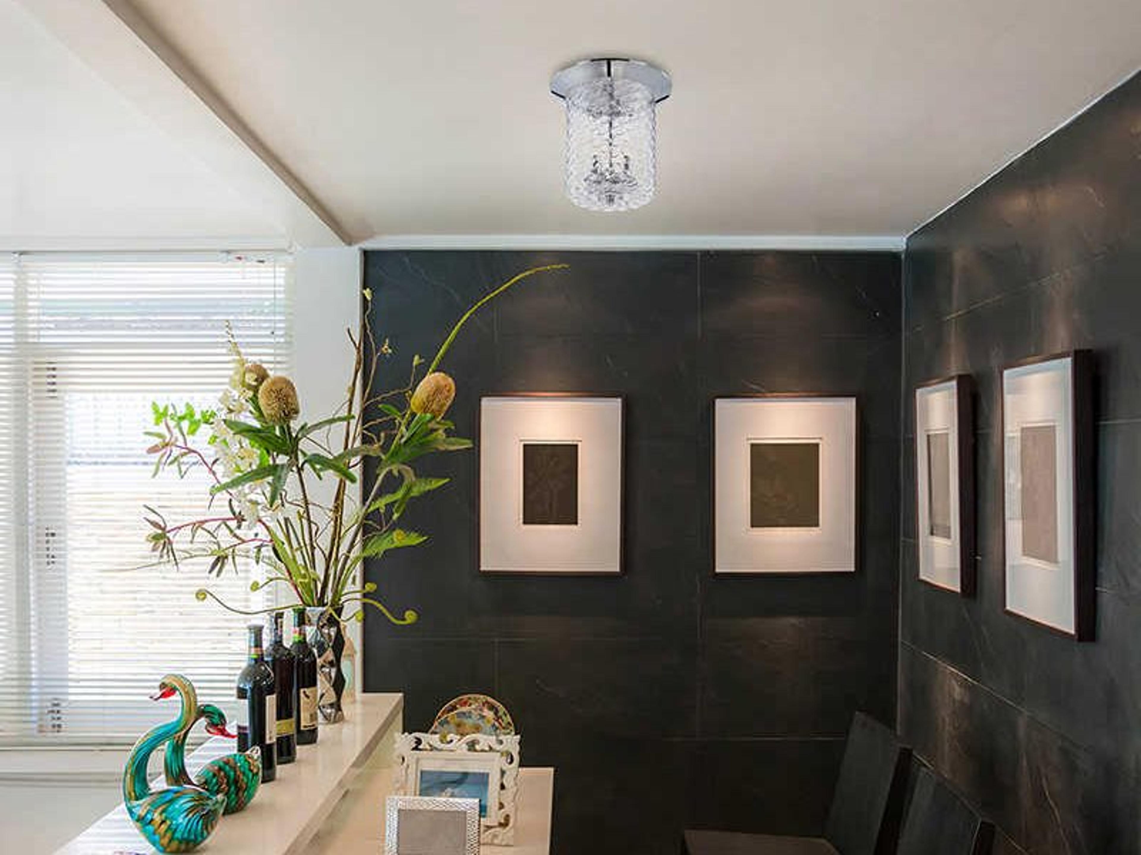 Eurofase Elli 3-Light Chrome Glass Flush Mount