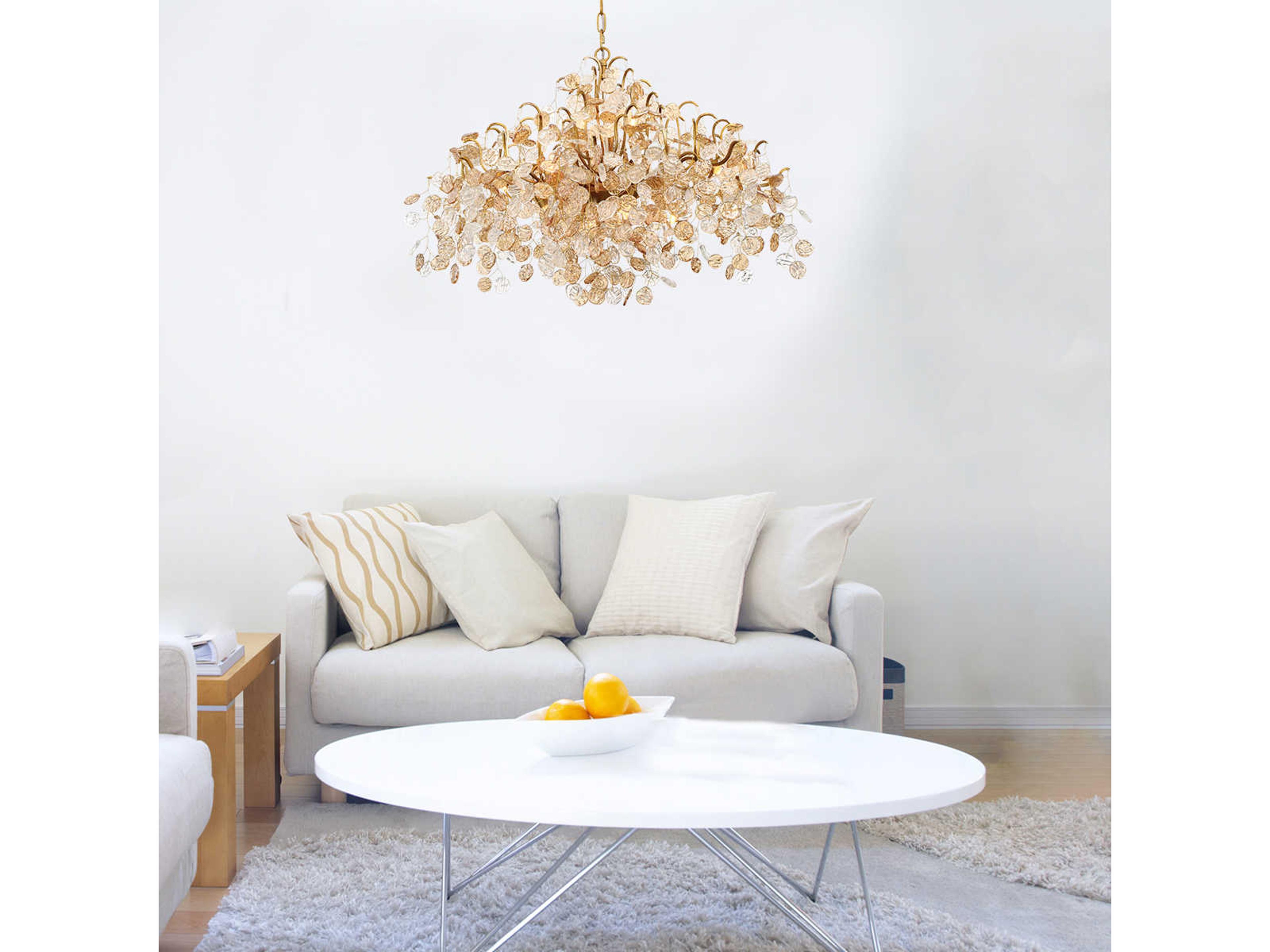 Eurofase Campobasso 8-Light Antique Gold Gray Glass Pendant