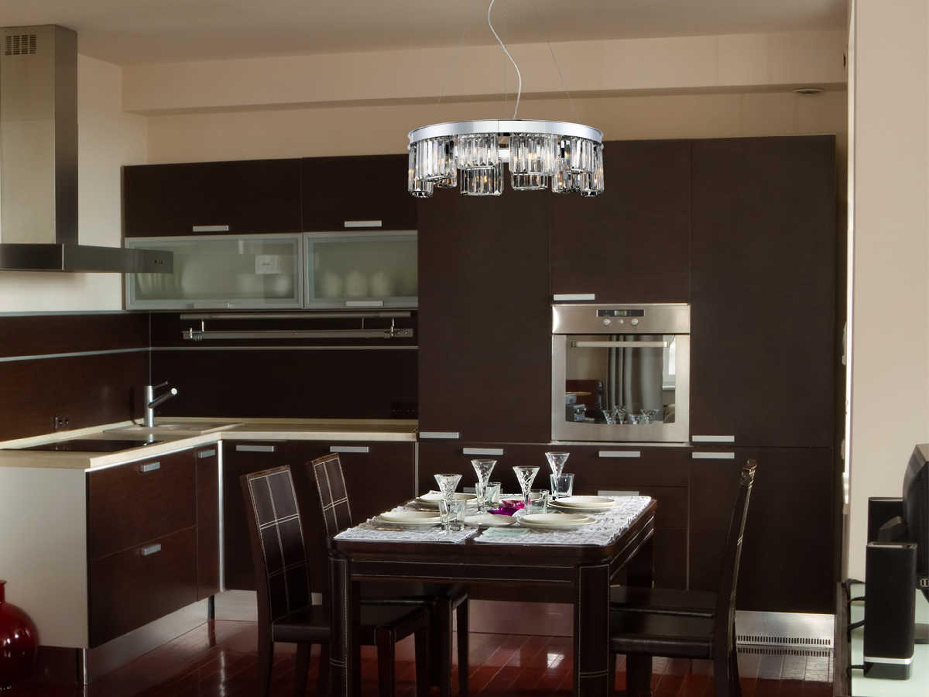 Eurofase Lumino 10-Light Chrome Crystal Glass Geometric Chandelier