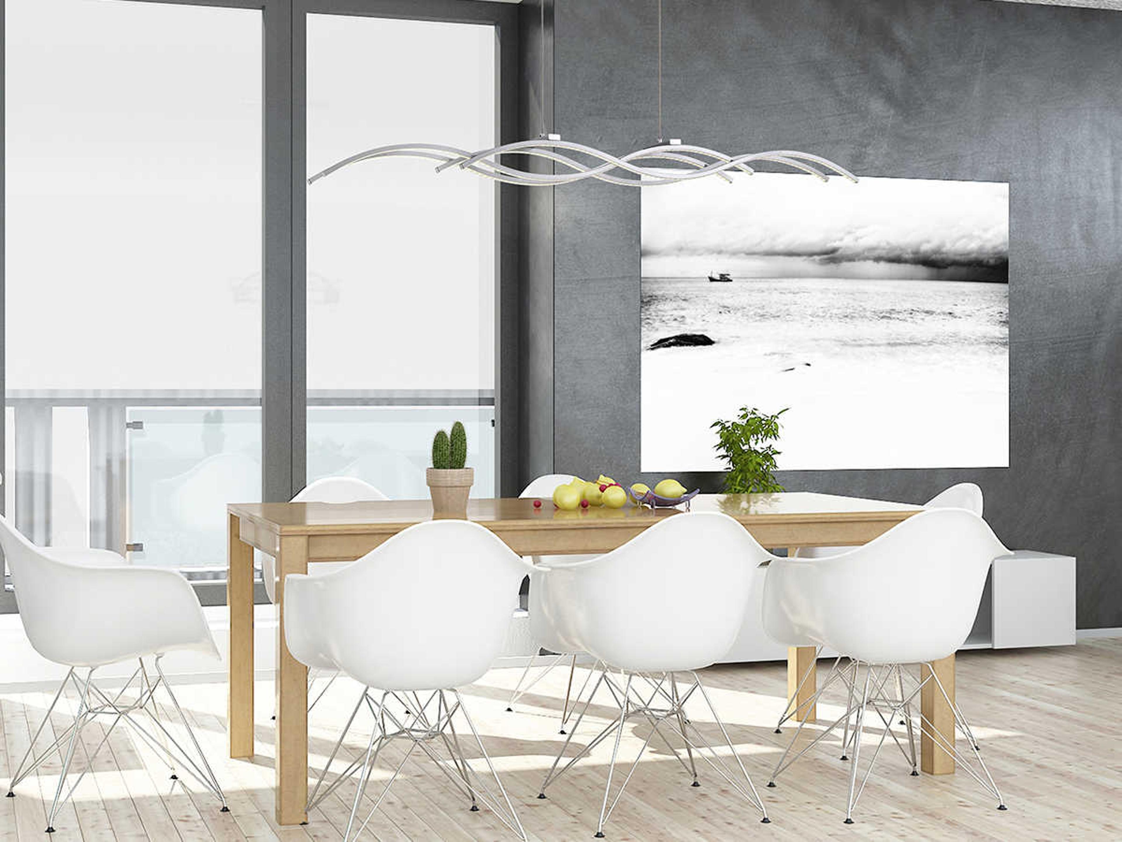 Eurofase Sly 4-Light Silver LED Linear Island Pendant