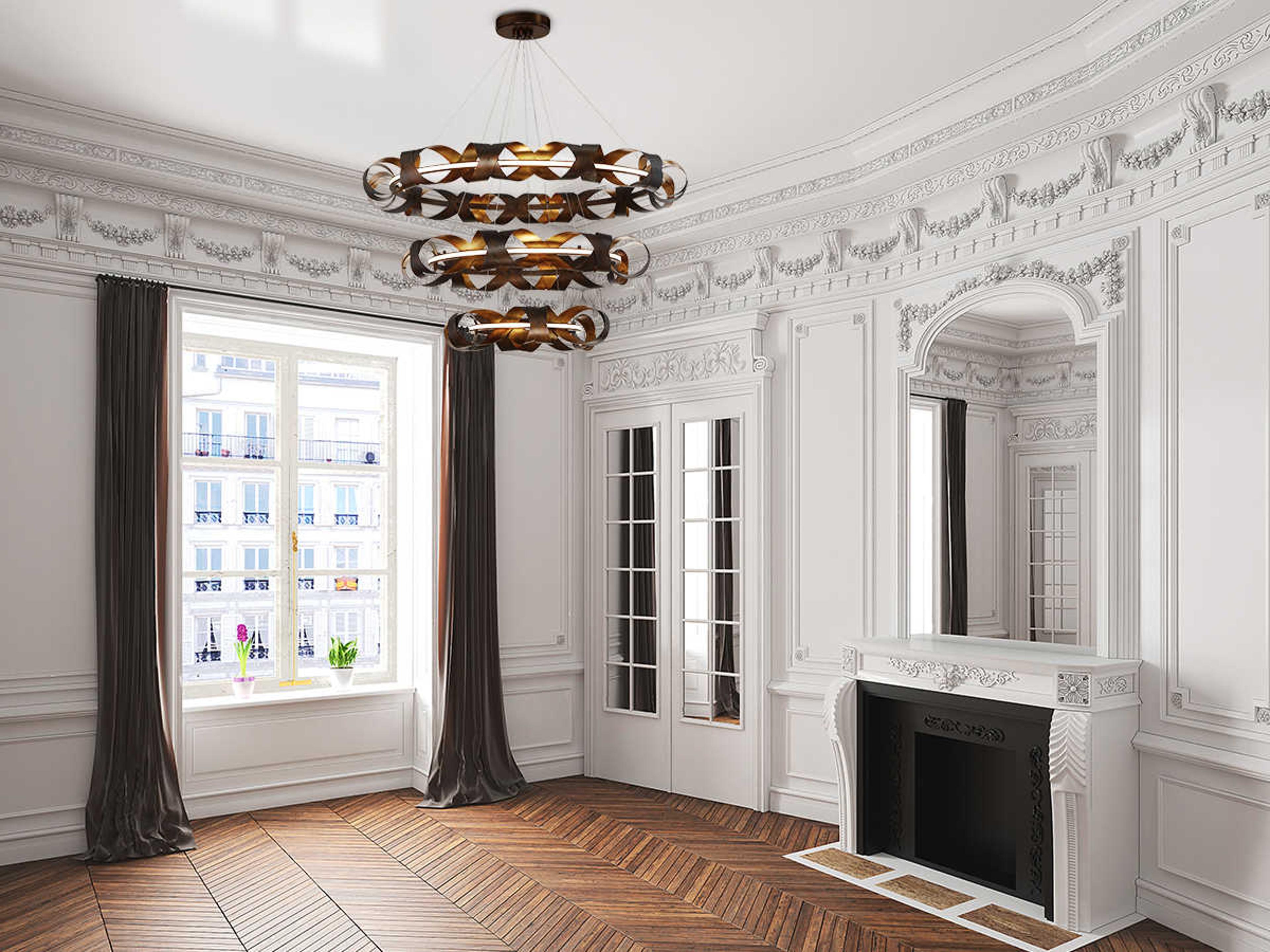 Eurofase Banderia 3-Light Bronze LED Geometric Round Pendant