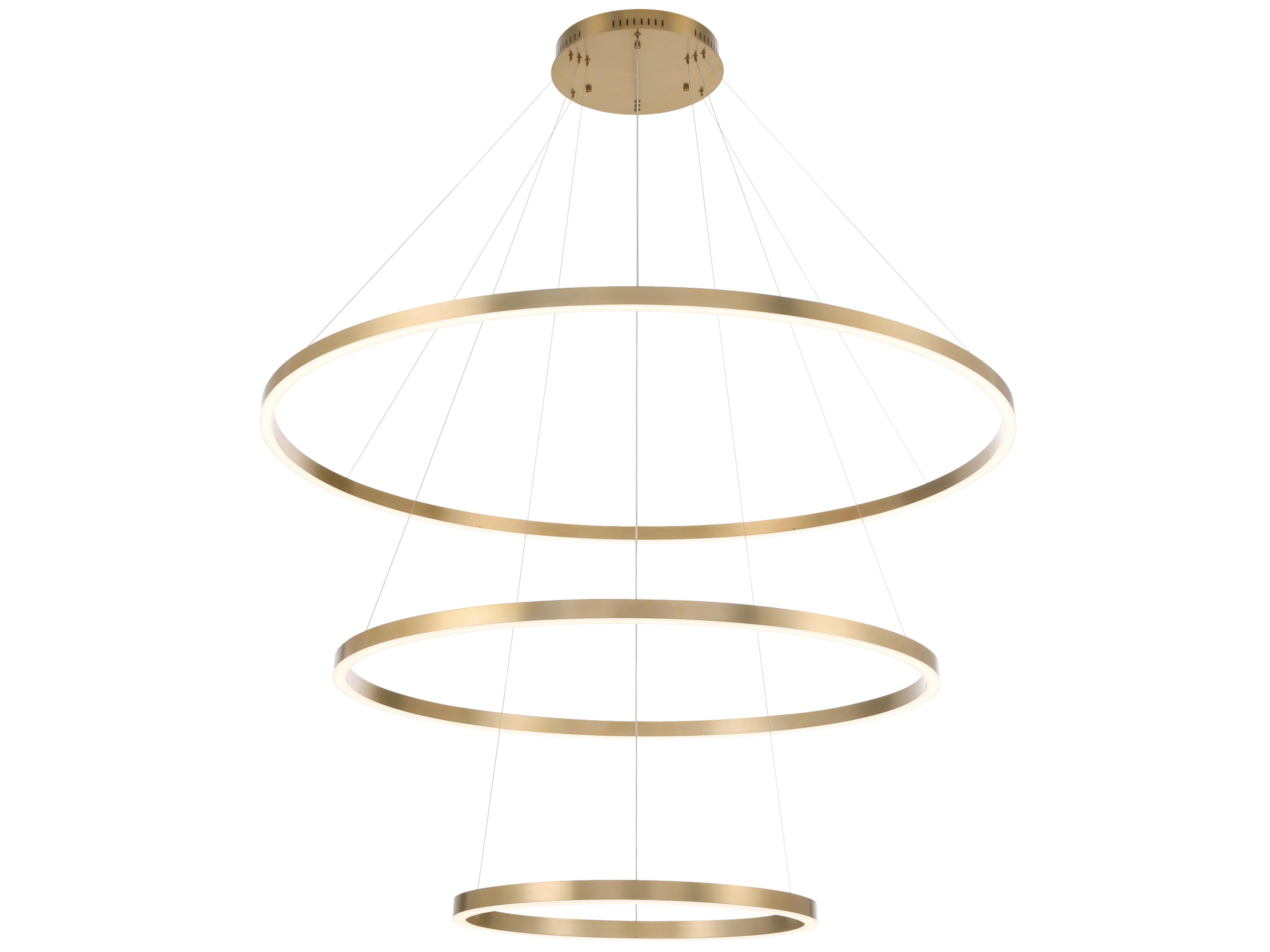 Spunto 3-Light Gold Round Tiered Pendant
