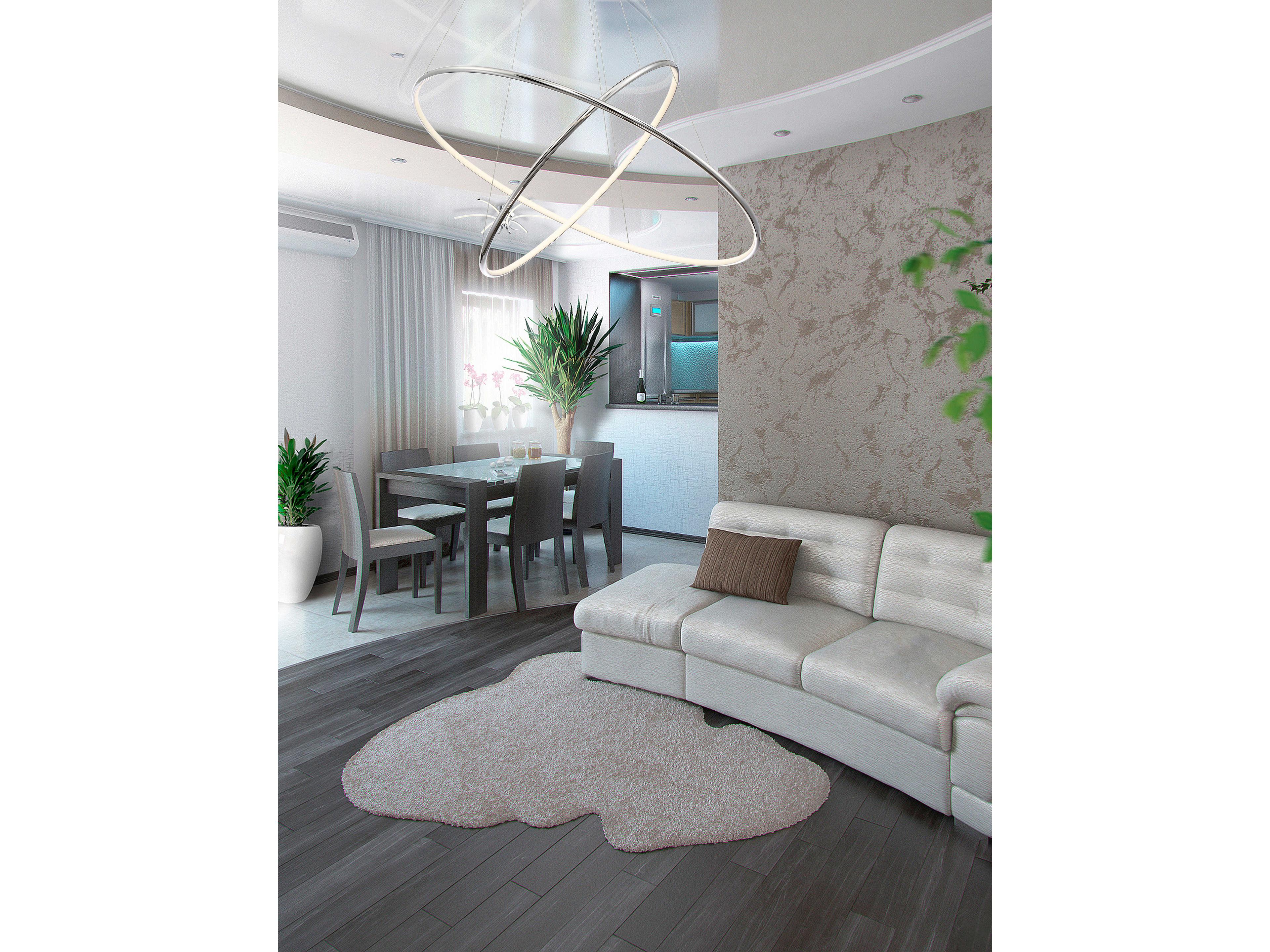 Eurofase Valley 2-Light Chrome LED Round Tiered Pendant