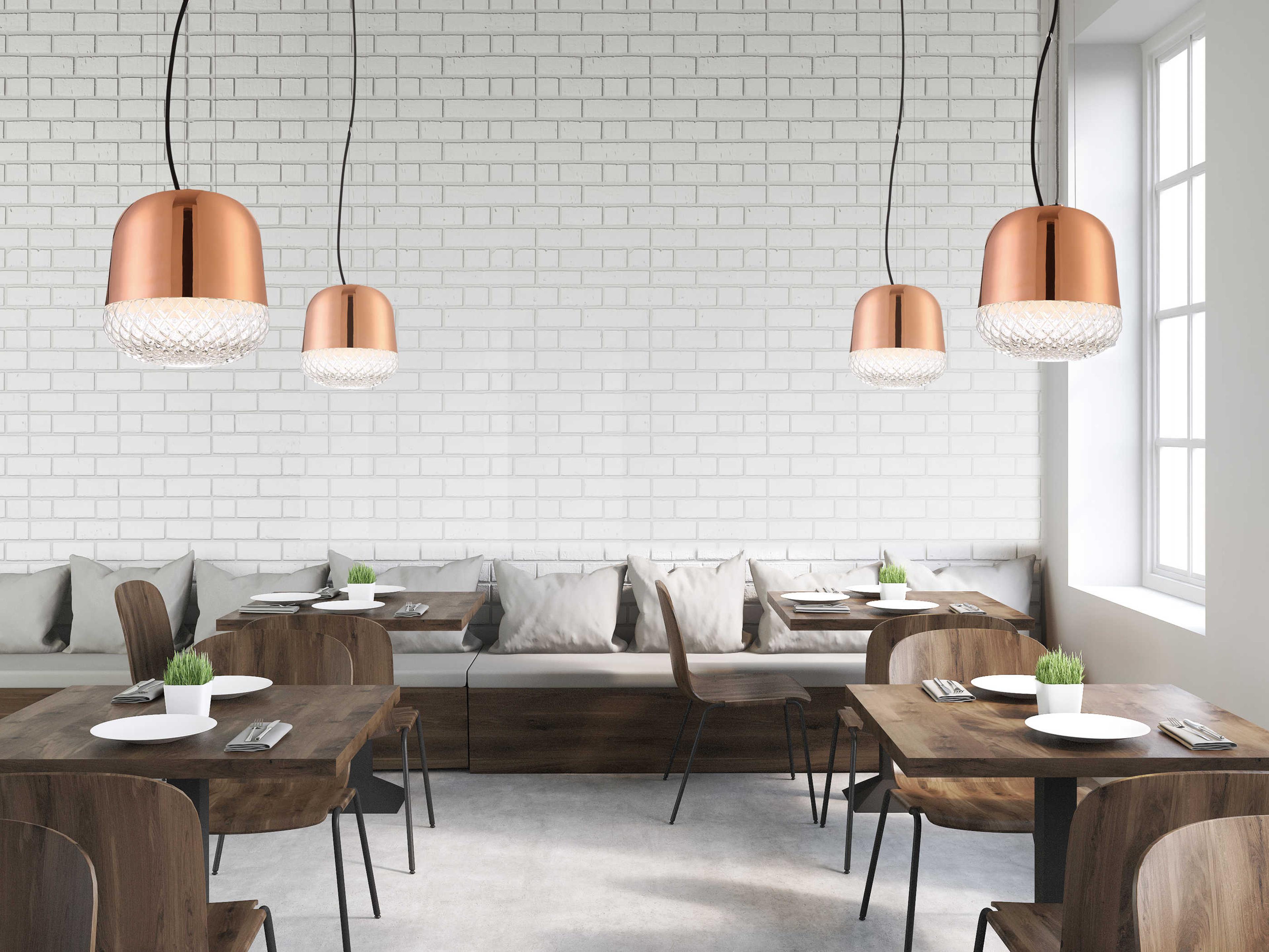 Eurofase Corson 1-Light Rose Gold Pink Glass Mini Pendant