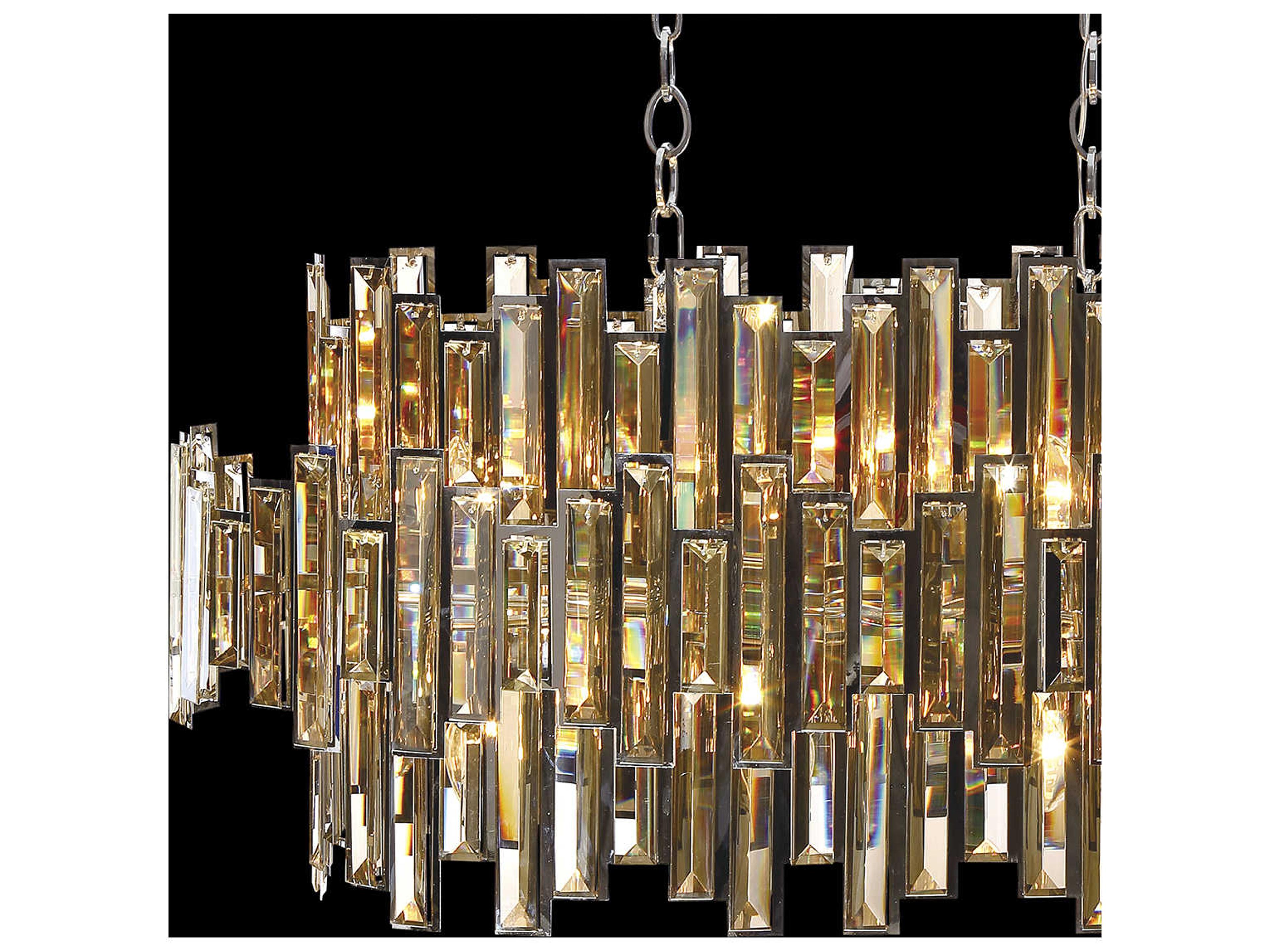 Eurofase Vienna 16-Light6-Light Chrome Crystal Linear Island Pendant