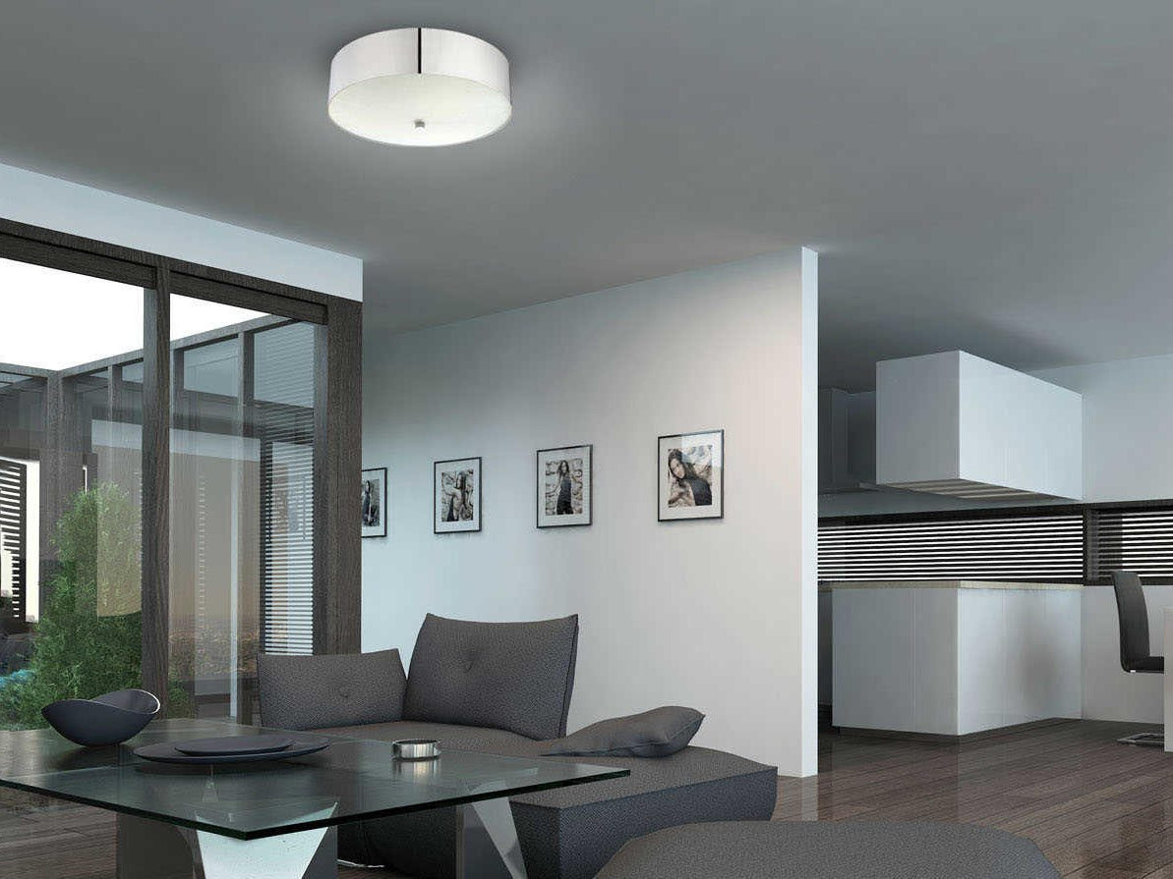 Eurofase Element Brushed Nickel LED Drum Round Flush Mount