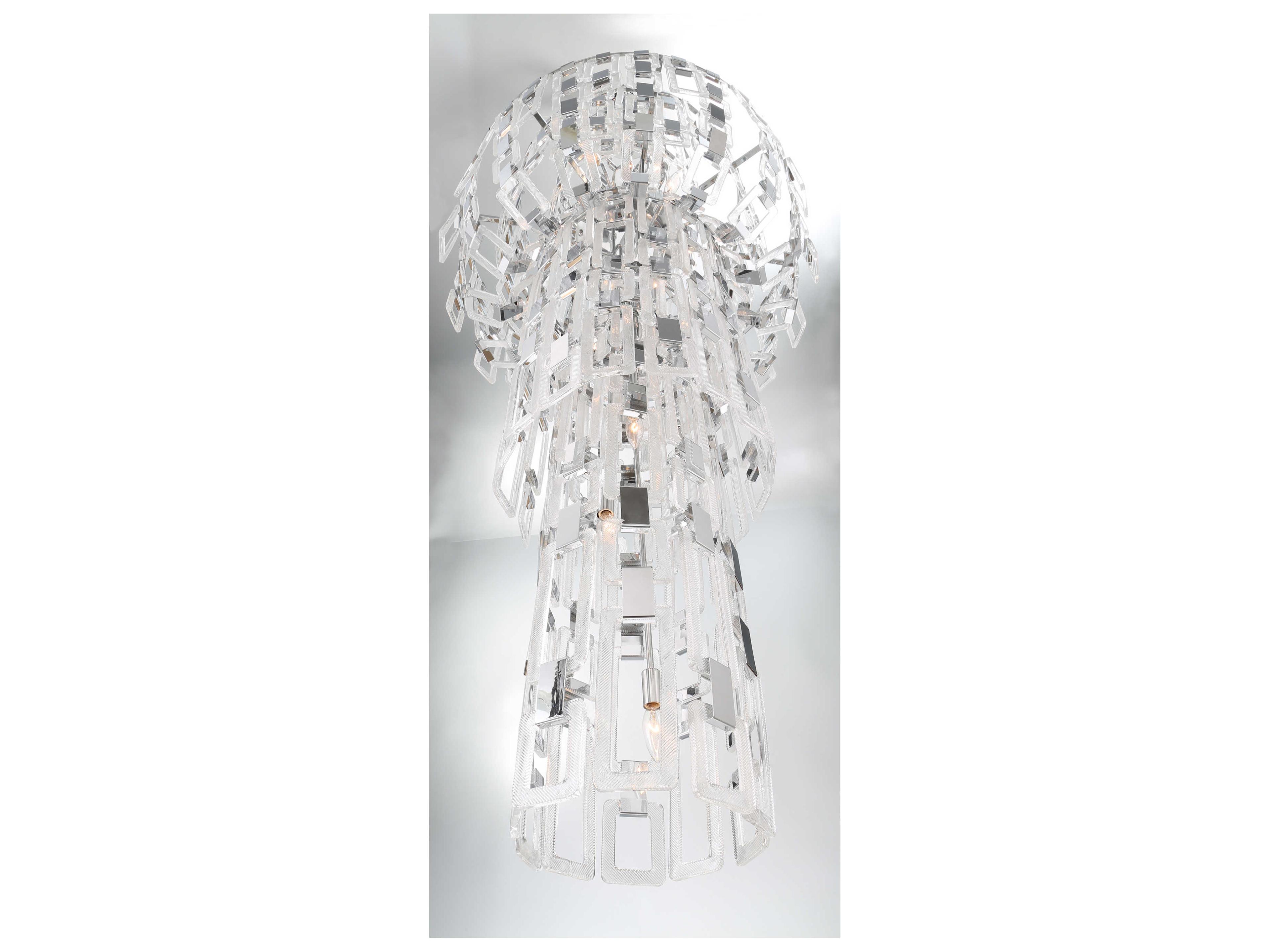 Eurofase Viviana 26-Light Chrome Glass Tiered Chandelier