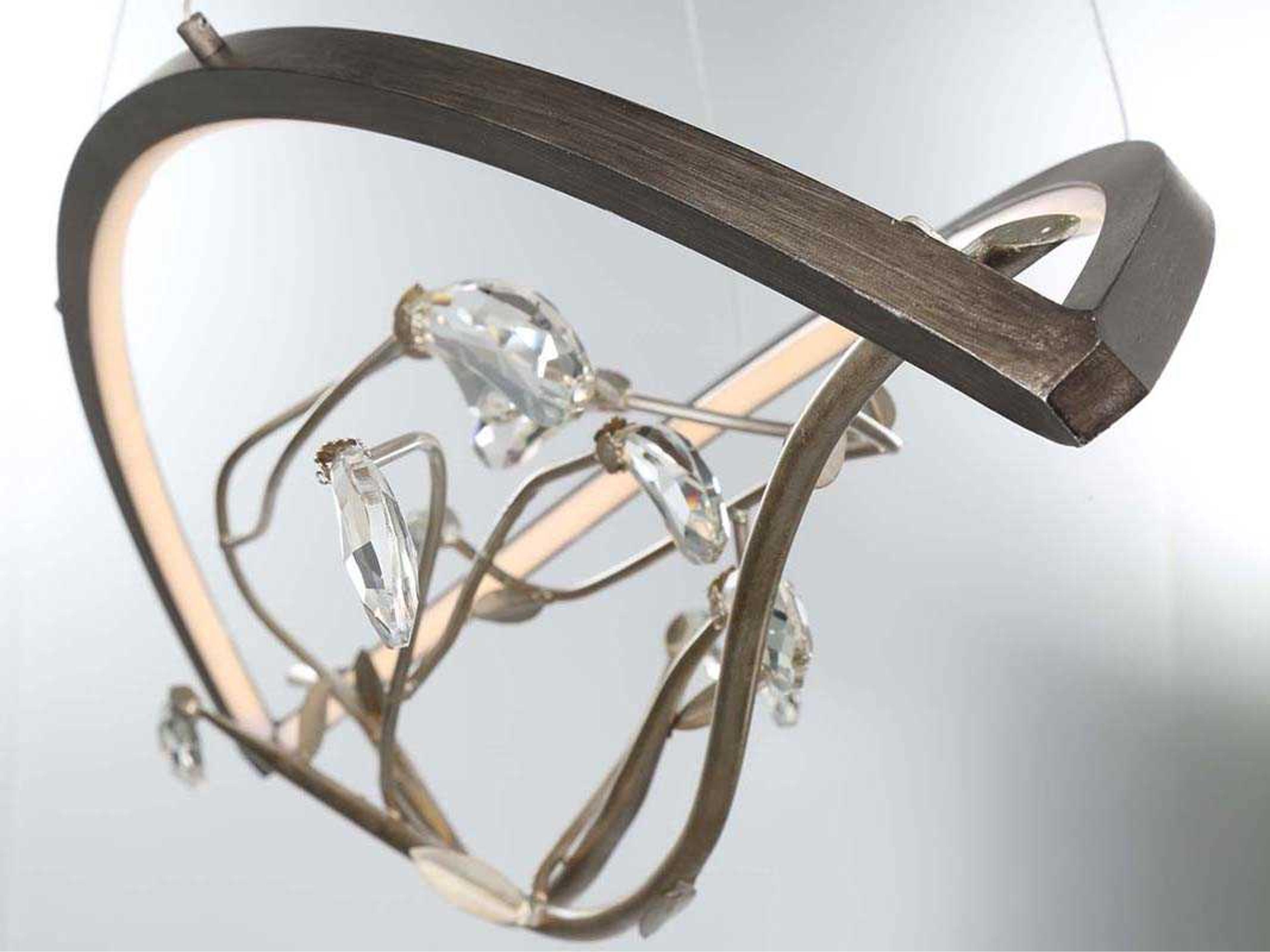 Eurofase Basilica 2-Light Oil Rubbed Bronze Crystal LED Linear Island Pendant