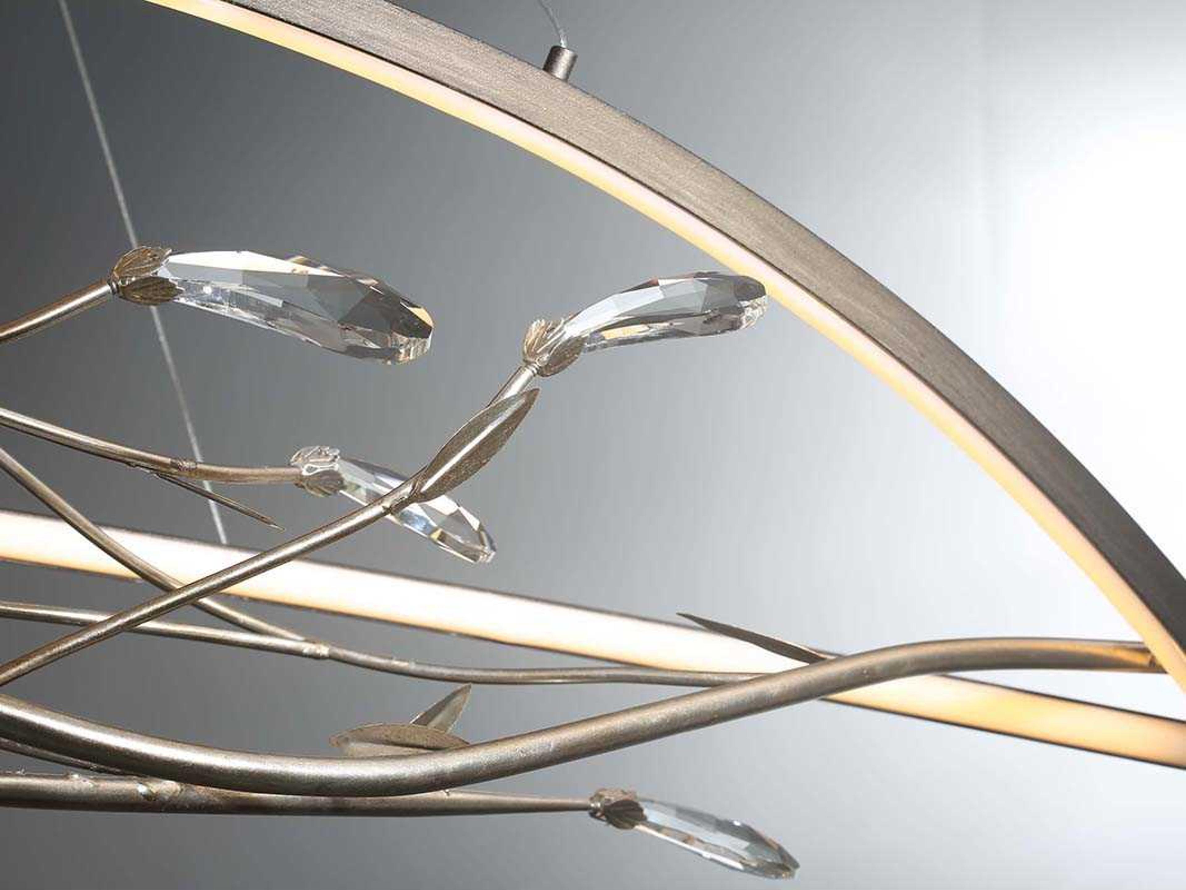 Eurofase Basilica 2-Light Oil Rubbed Bronze Crystal LED Linear Island Pendant