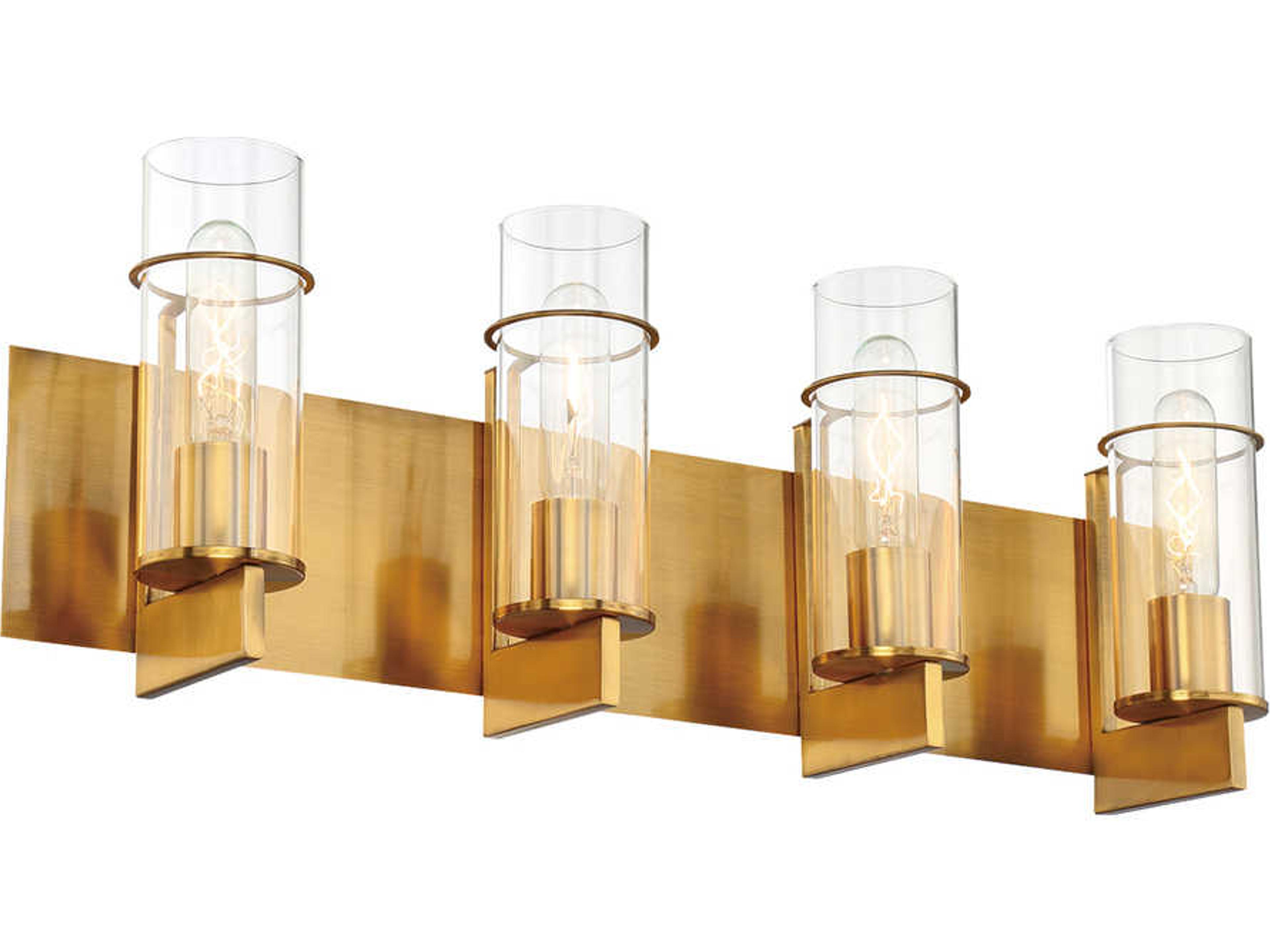 Eurofase Pista 4-Light Gold Glass Vanity Light