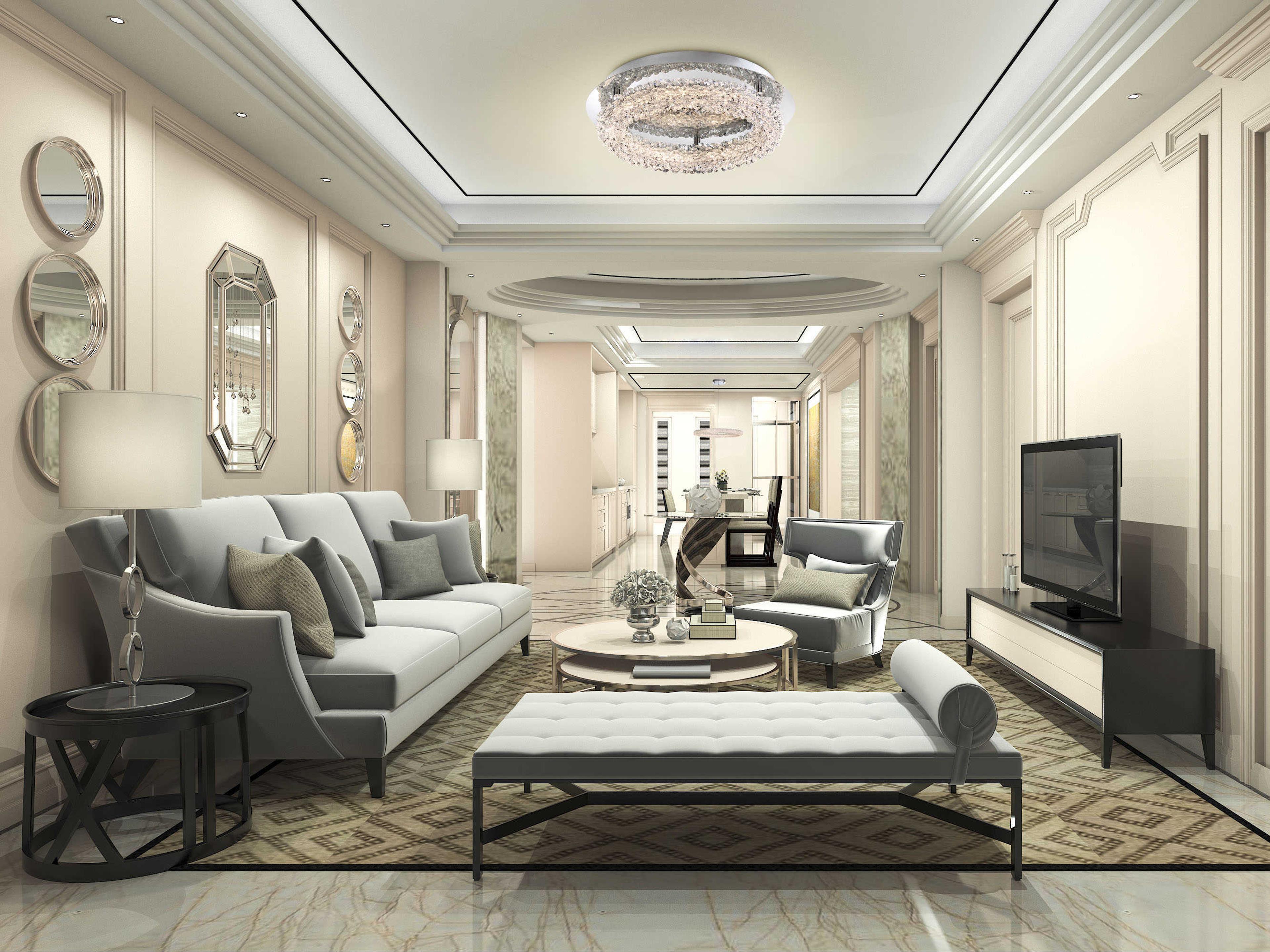 Eurofase Sassi Chrome Crystal LED Round Flush Mount