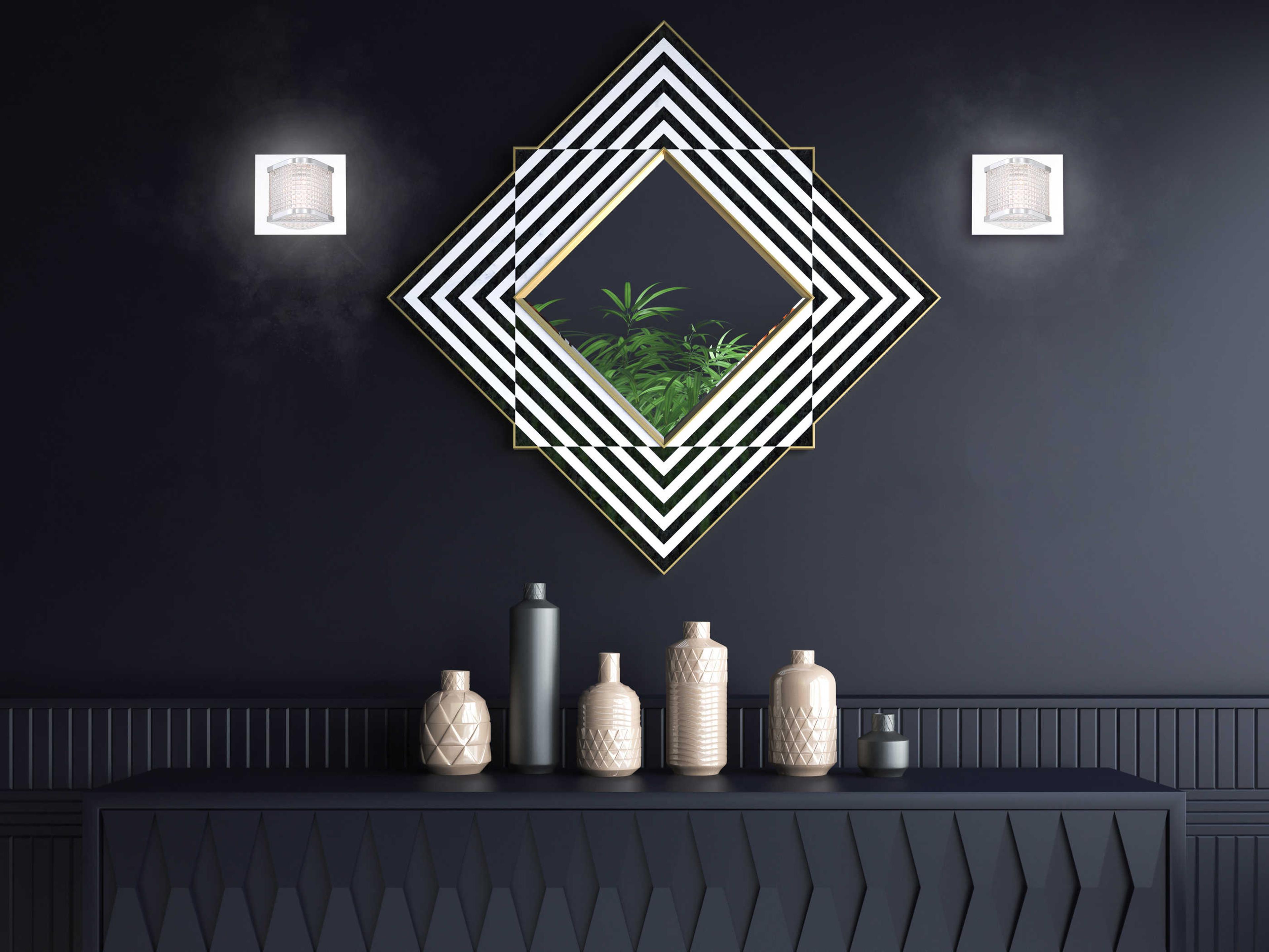 Eurofase Belgroue 1-Light Chrome Glass LED Wall Sconce