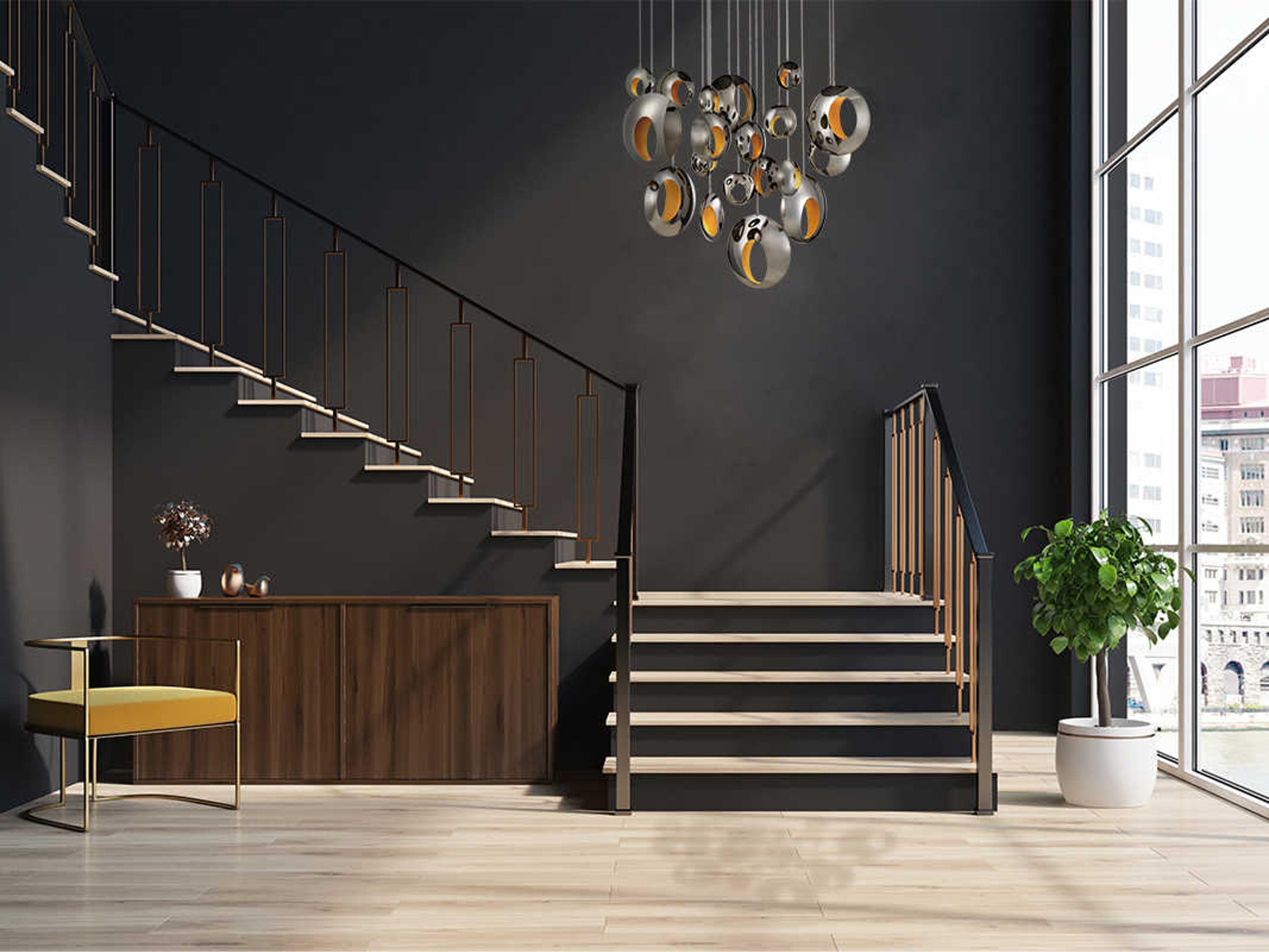 Eurofase Arlington 19-Light9-Light Blackened Chrome LED Geometric Round Pendant