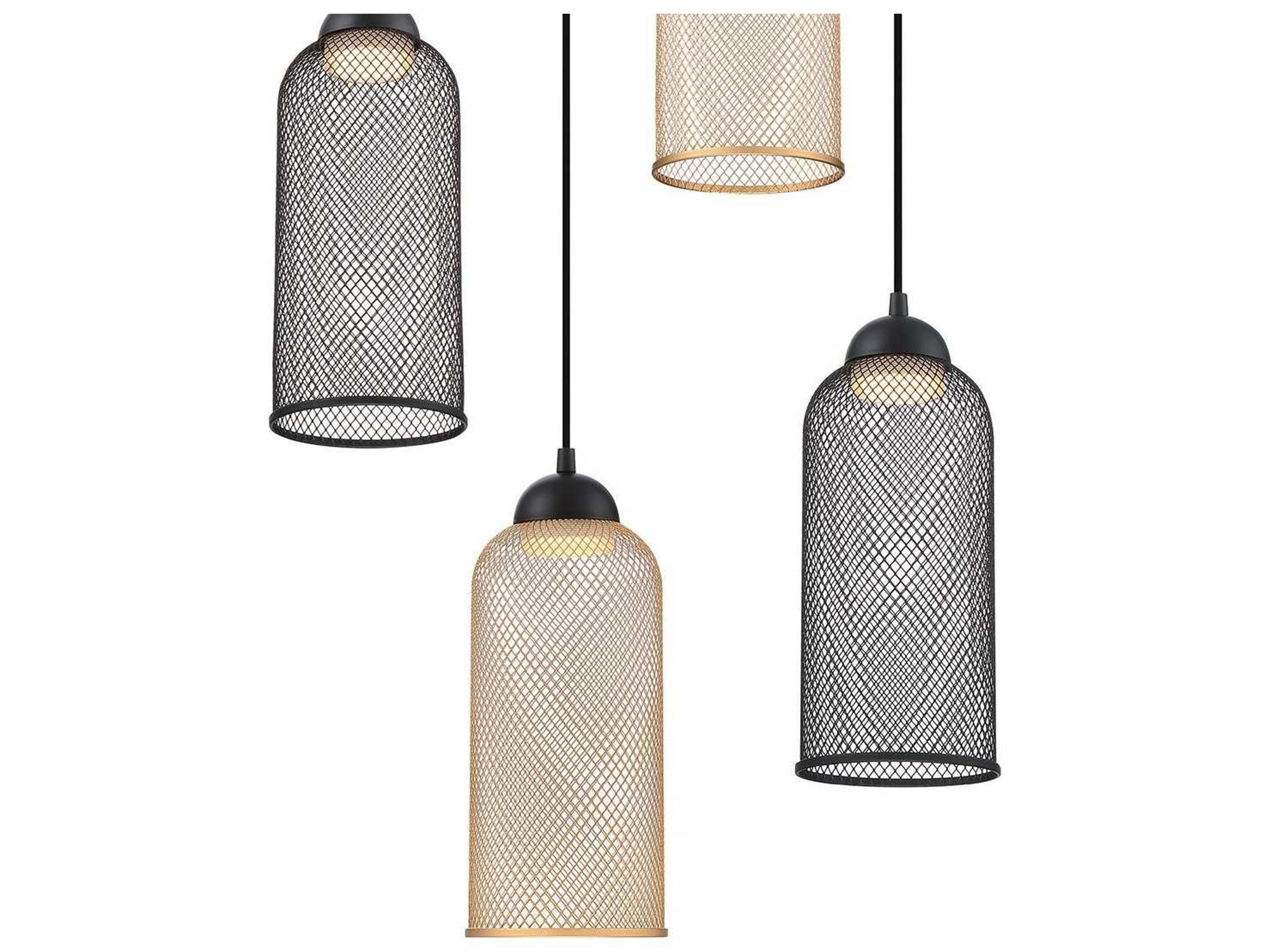 Eurofase Kenmore Black Gold LED Cylinder Pendant