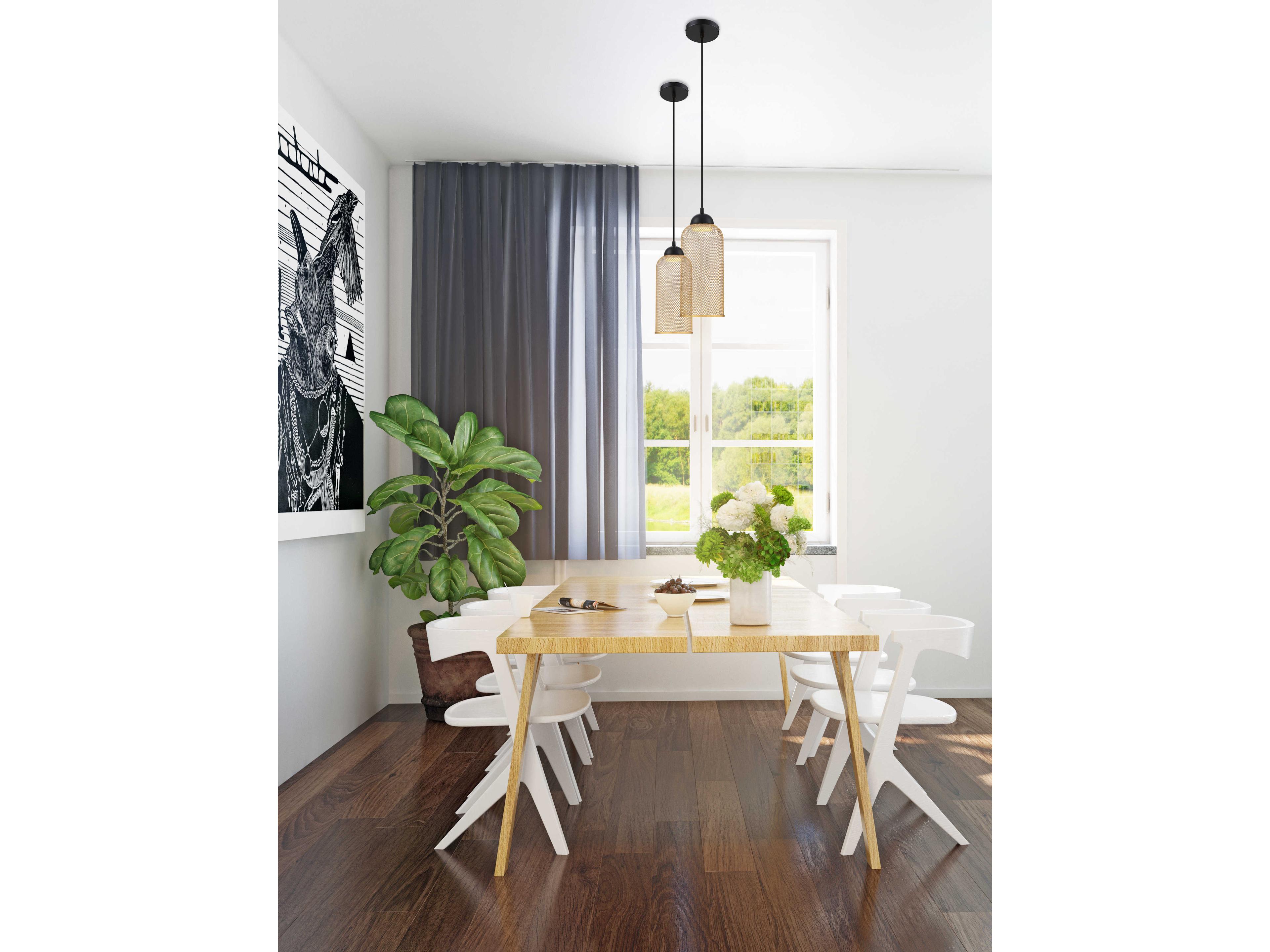 Eurofase Kenmore Black Gold LED Cylinder Pendant