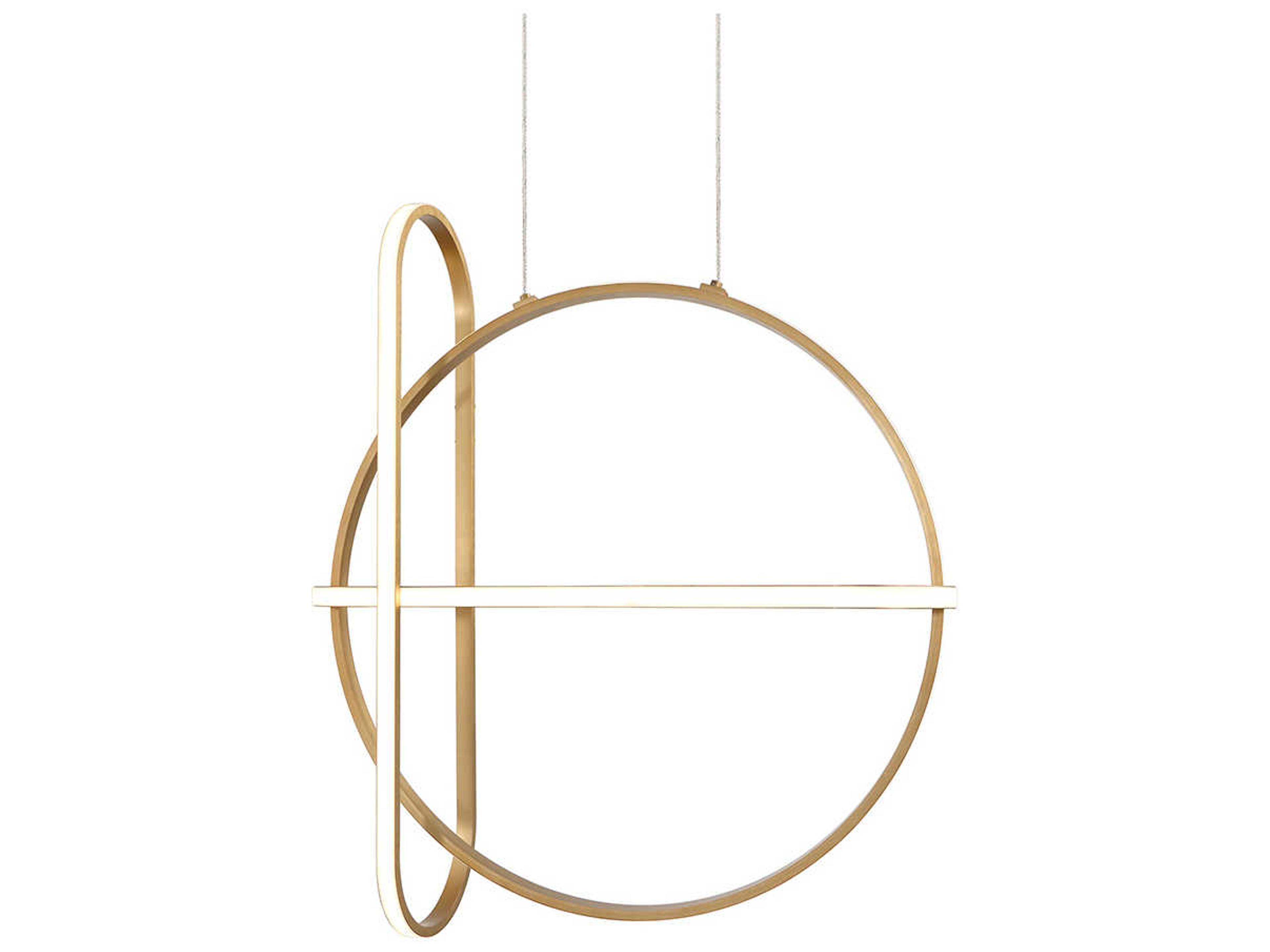 Eurofase Berkley Satin Gold Glass LED Geometric Round Pendant