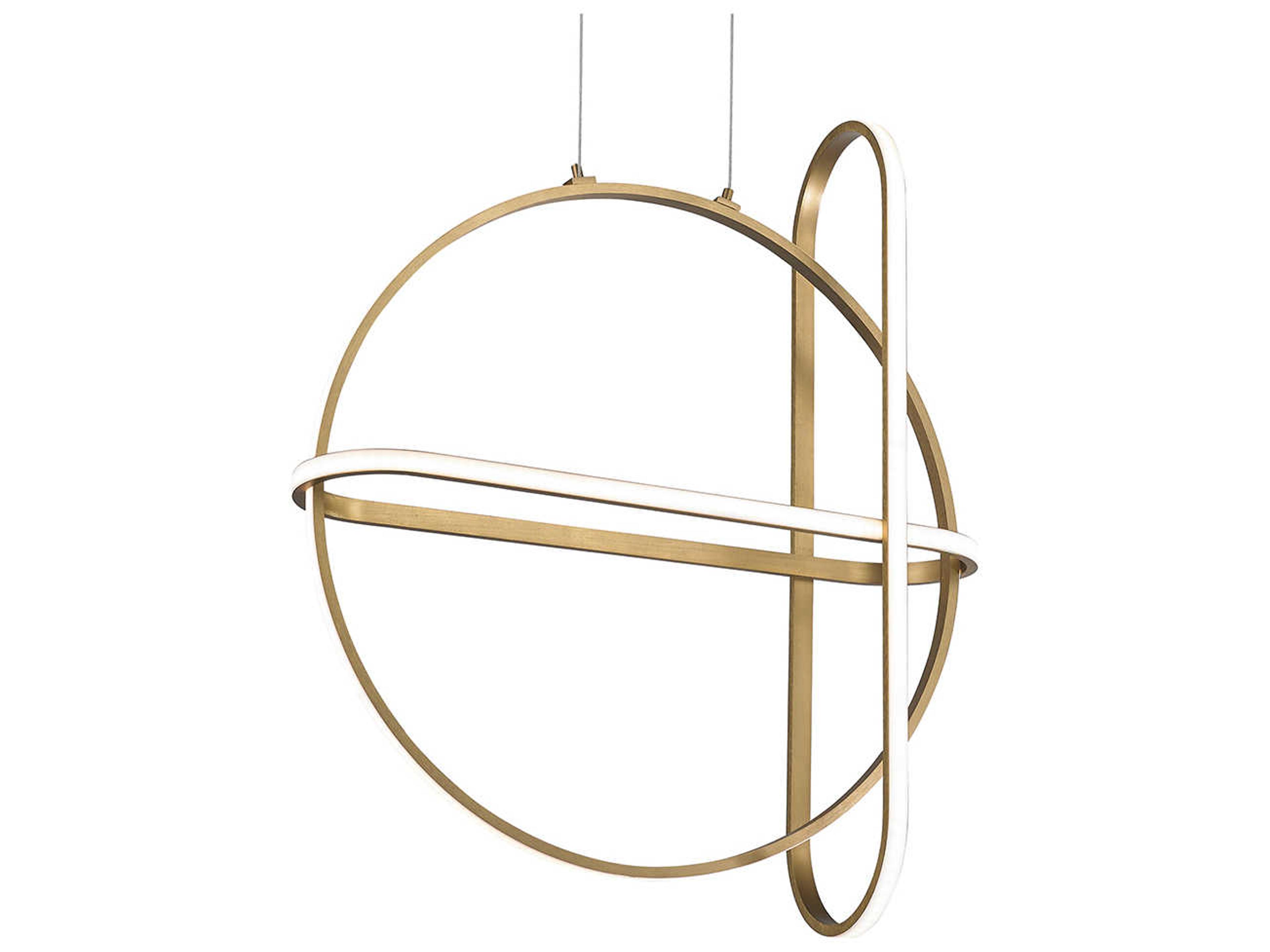 Eurofase Berkley Satin Gold Glass LED Geometric Round Pendant