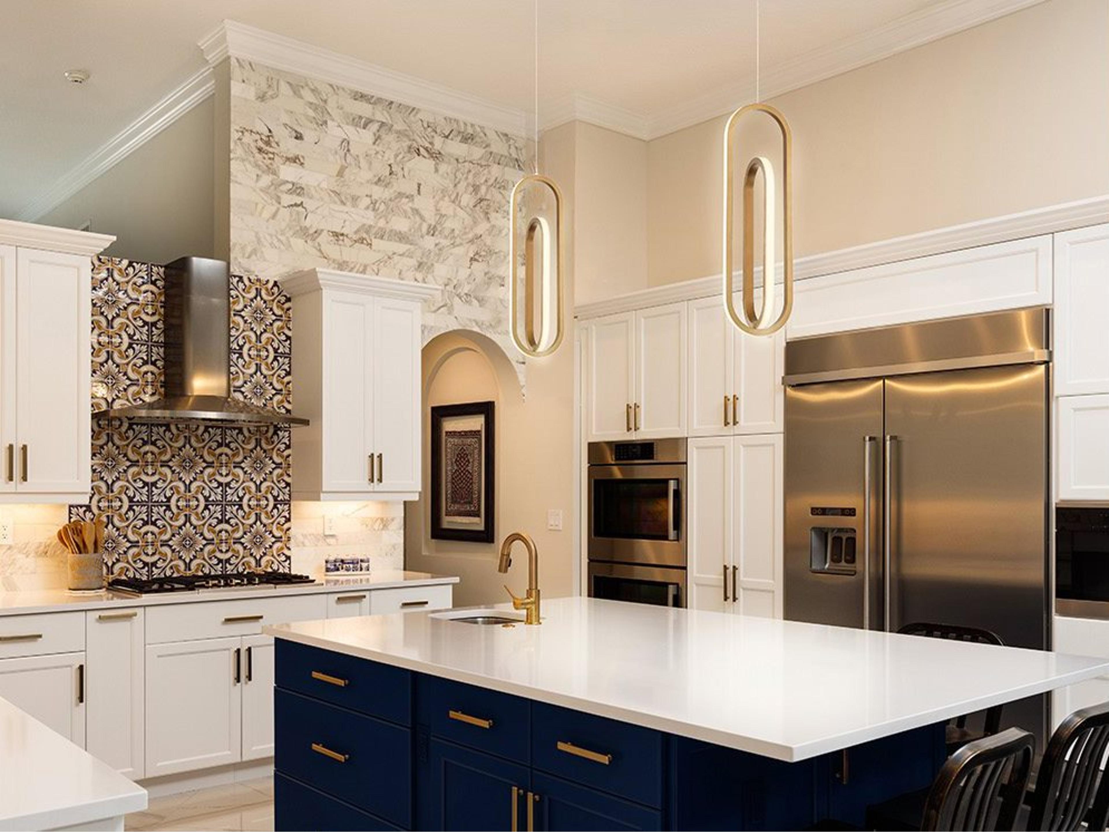 Eurofase Demark Satin Gold LED Geometric Round Mini Pendant