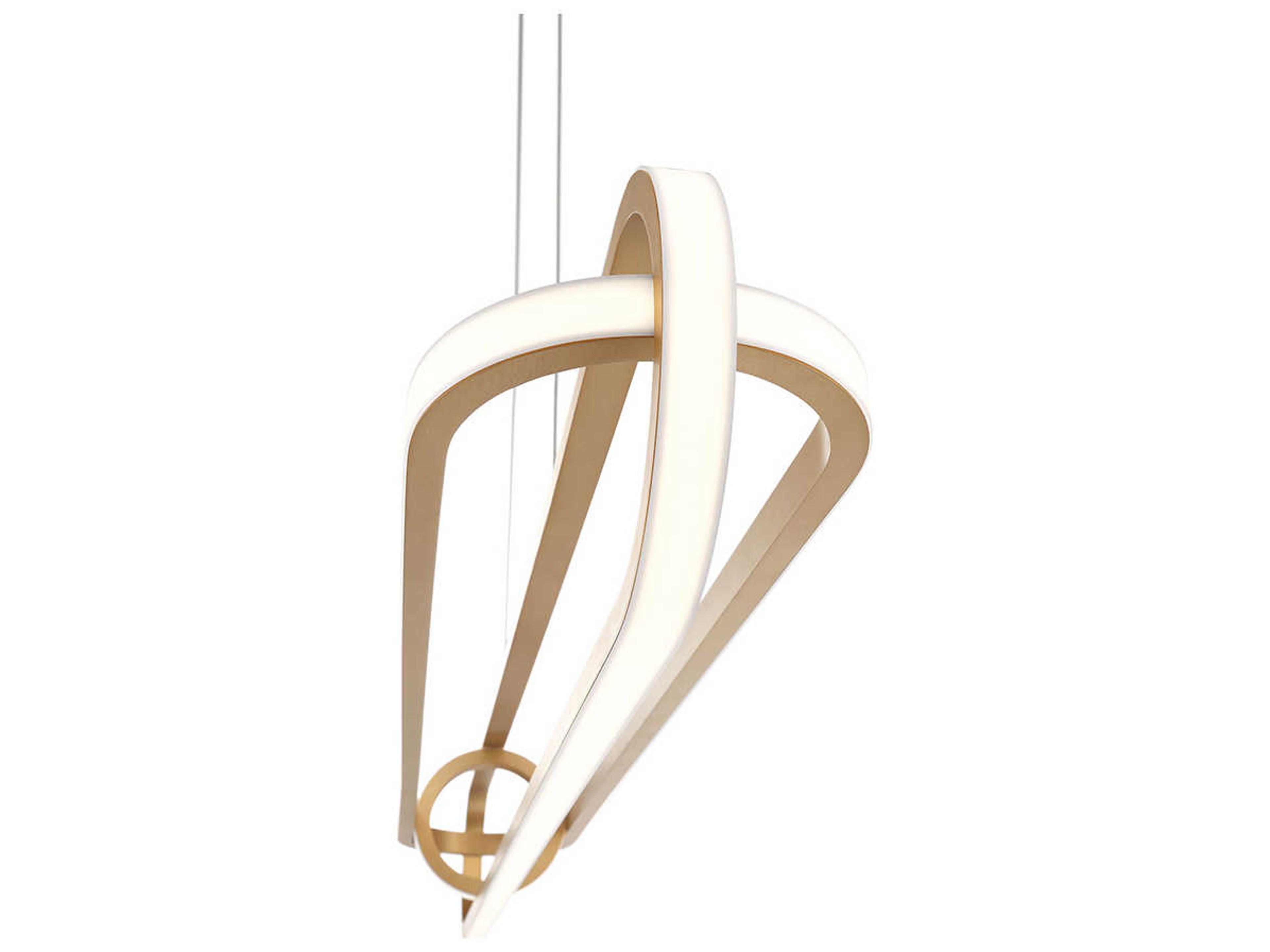 Eurofase Demark Satin Gold LED Geometric Linear Island Pendant