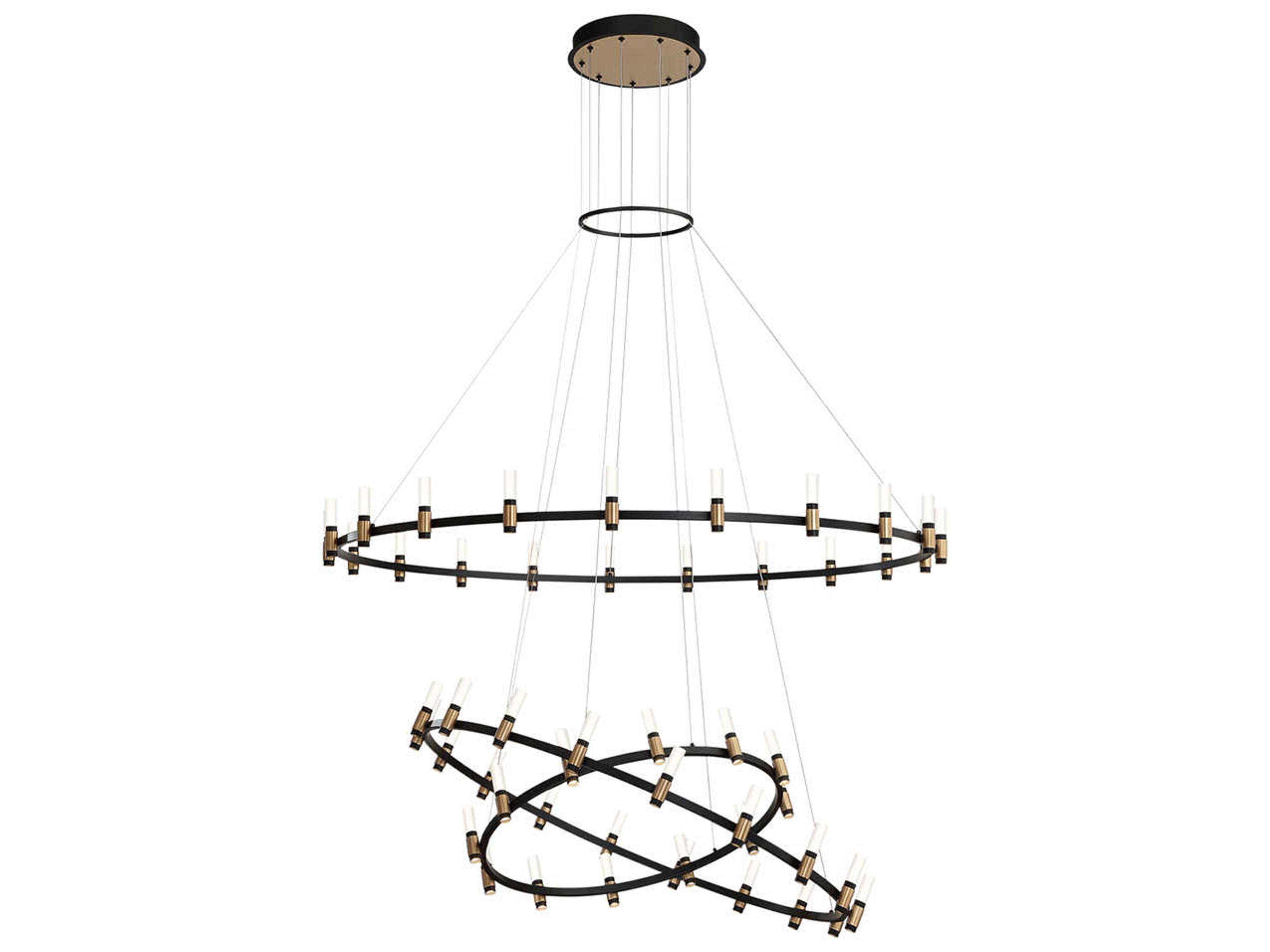 Eurofase Albany 51-Light Deep Black Brass LED Round Tiered Chandelier