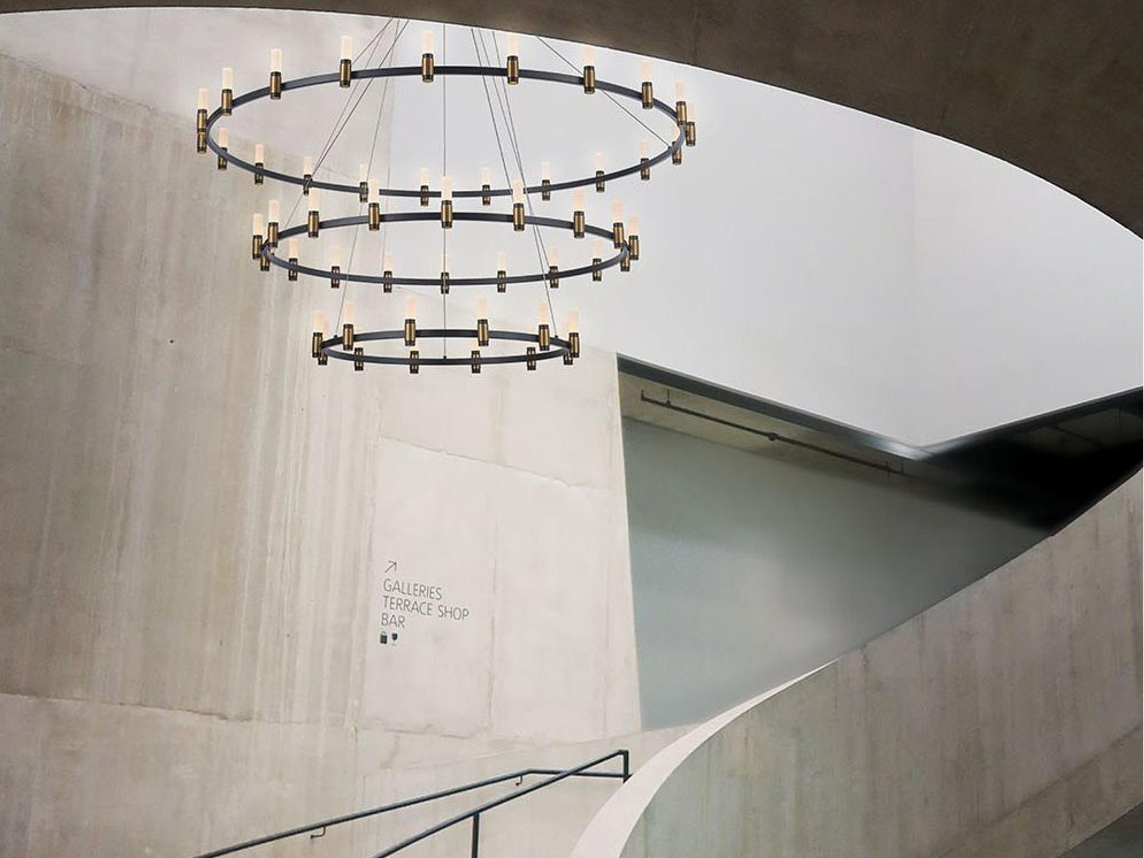 Eurofase Albany 51-Light Deep Black Brass LED Round Tiered Chandelier