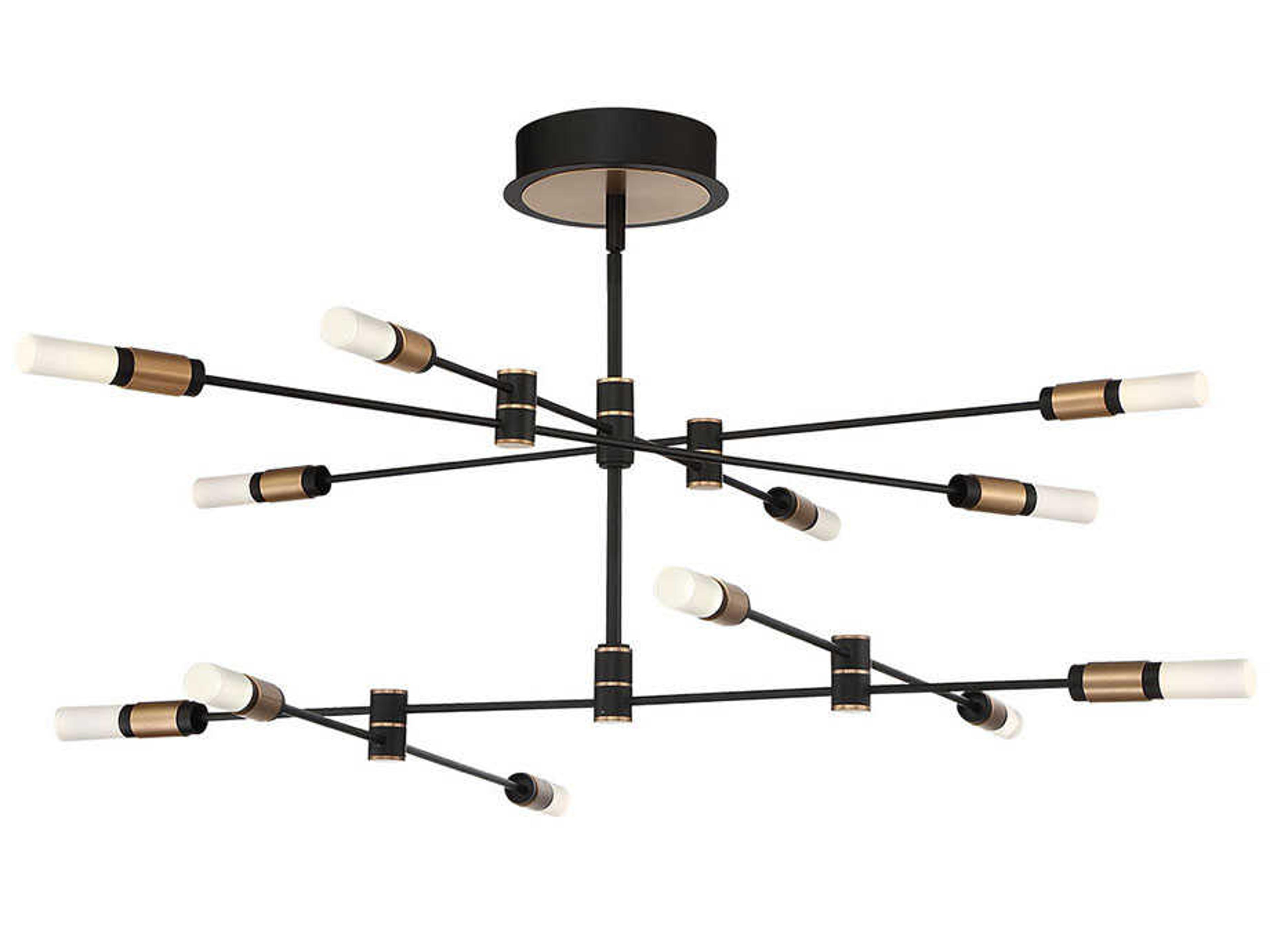 Eurofase Albany 12-Light Deep Black Brass LED Chandelier
