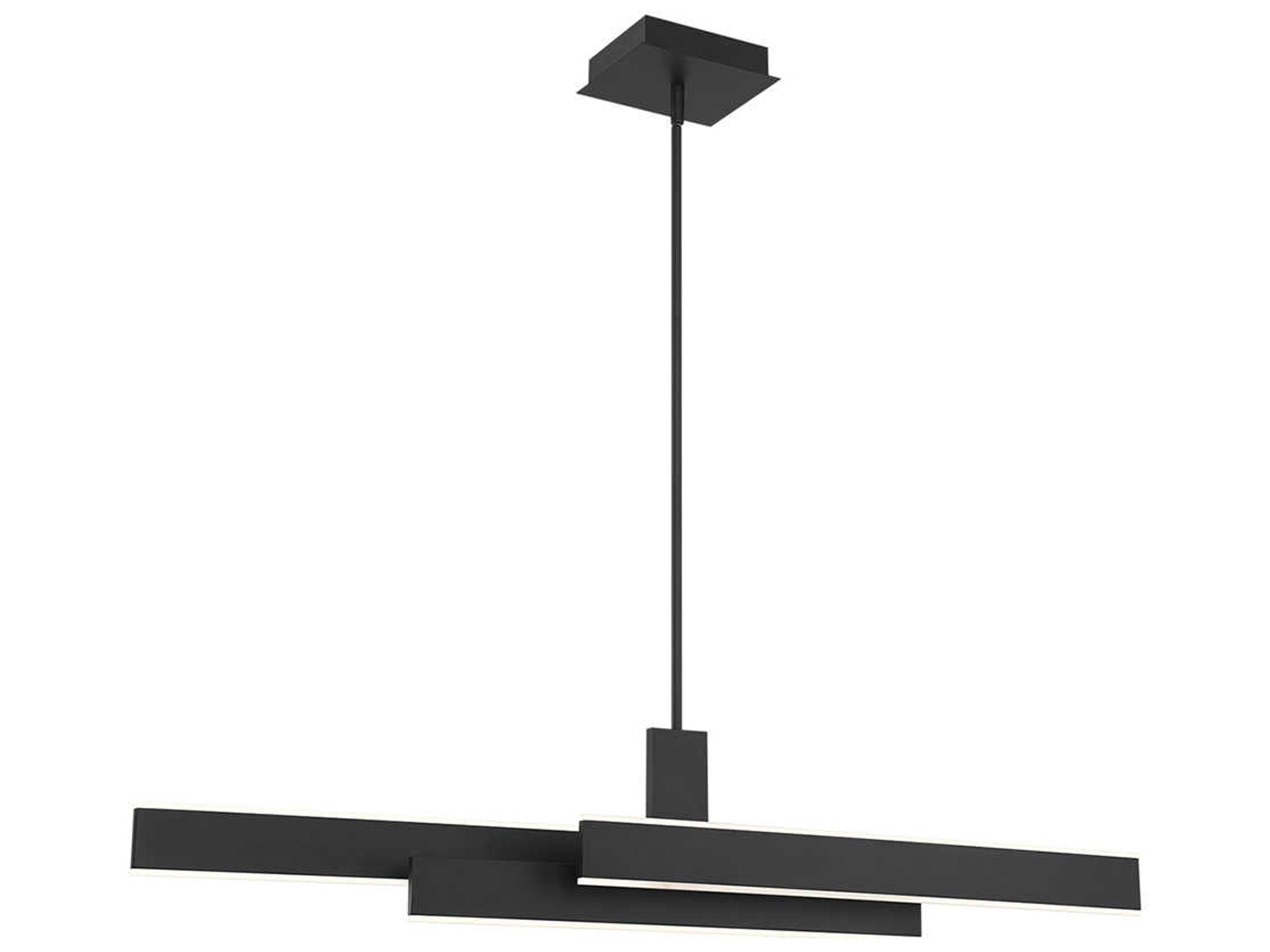 Eurofase Cameno 1-Light Matte Black LED Geometric Linear Island Pendant