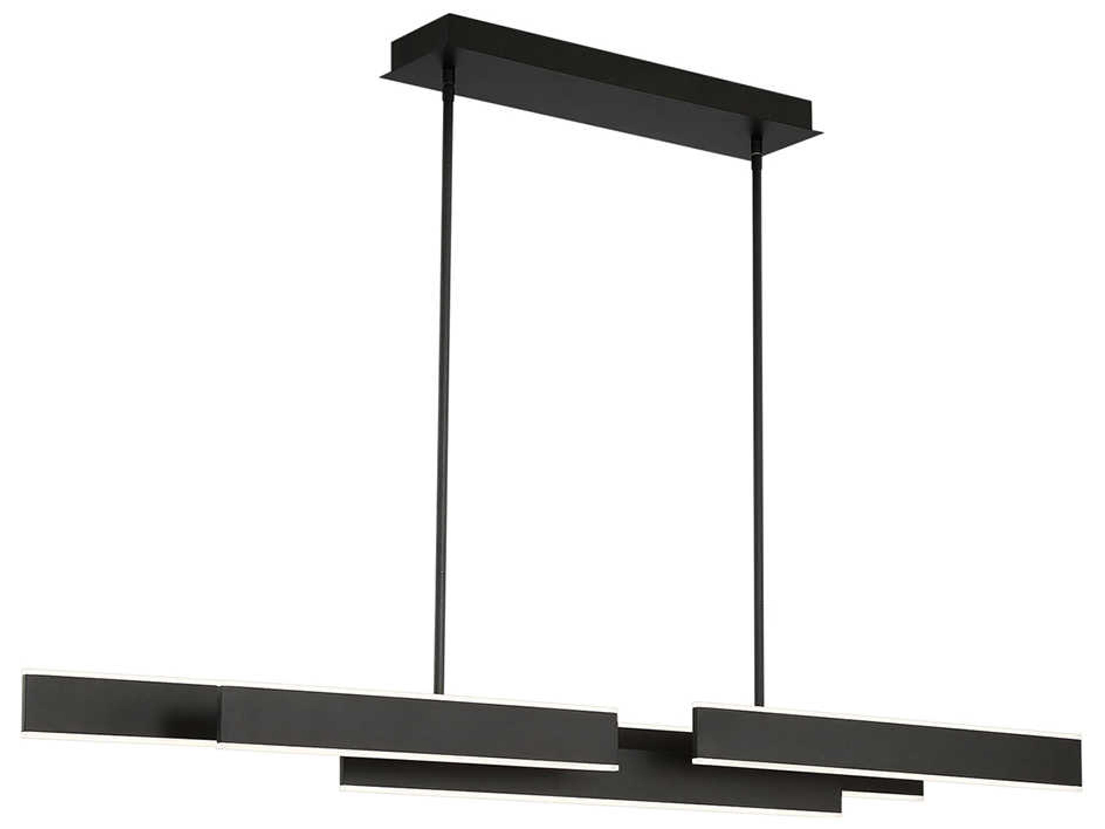 Eurofase Cameno 1-Light Matte Black LED Geometric Linear Island Pendant