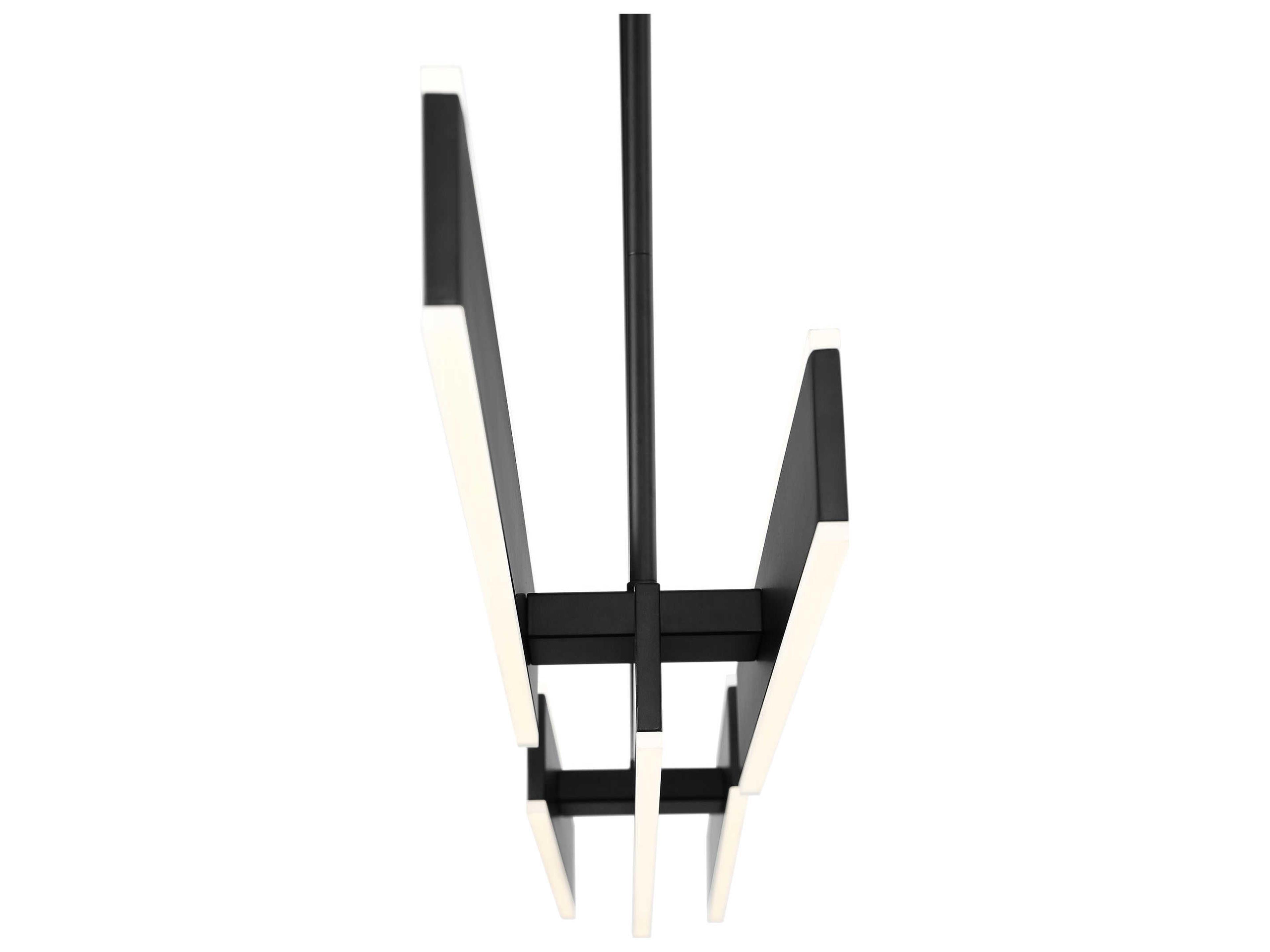 Eurofase Cameno 1-Light Matte Black LED Geometric Linear Island Pendant