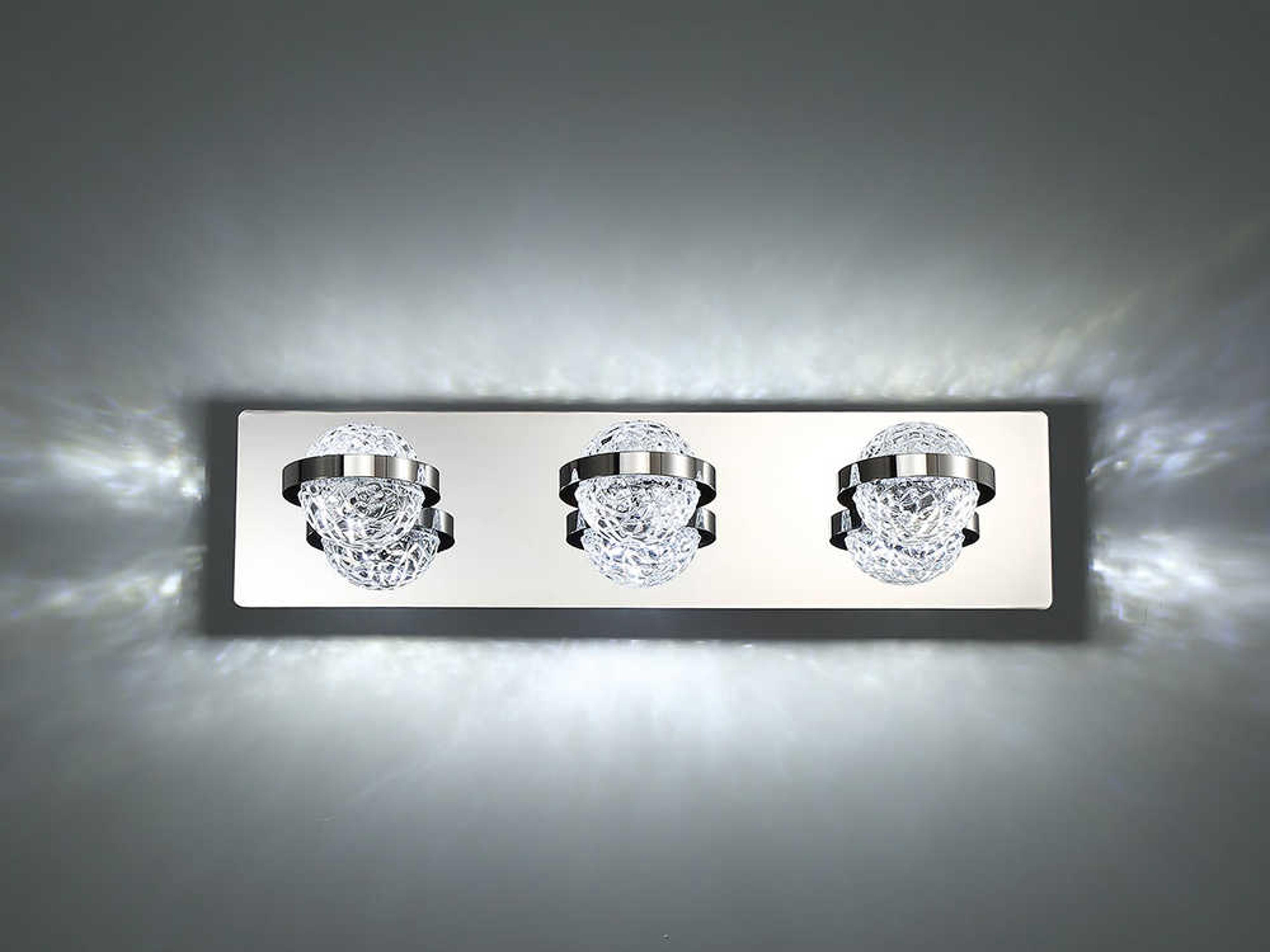 Eurofase Ryder 3-Light Chrome Glass LED Vanity Light