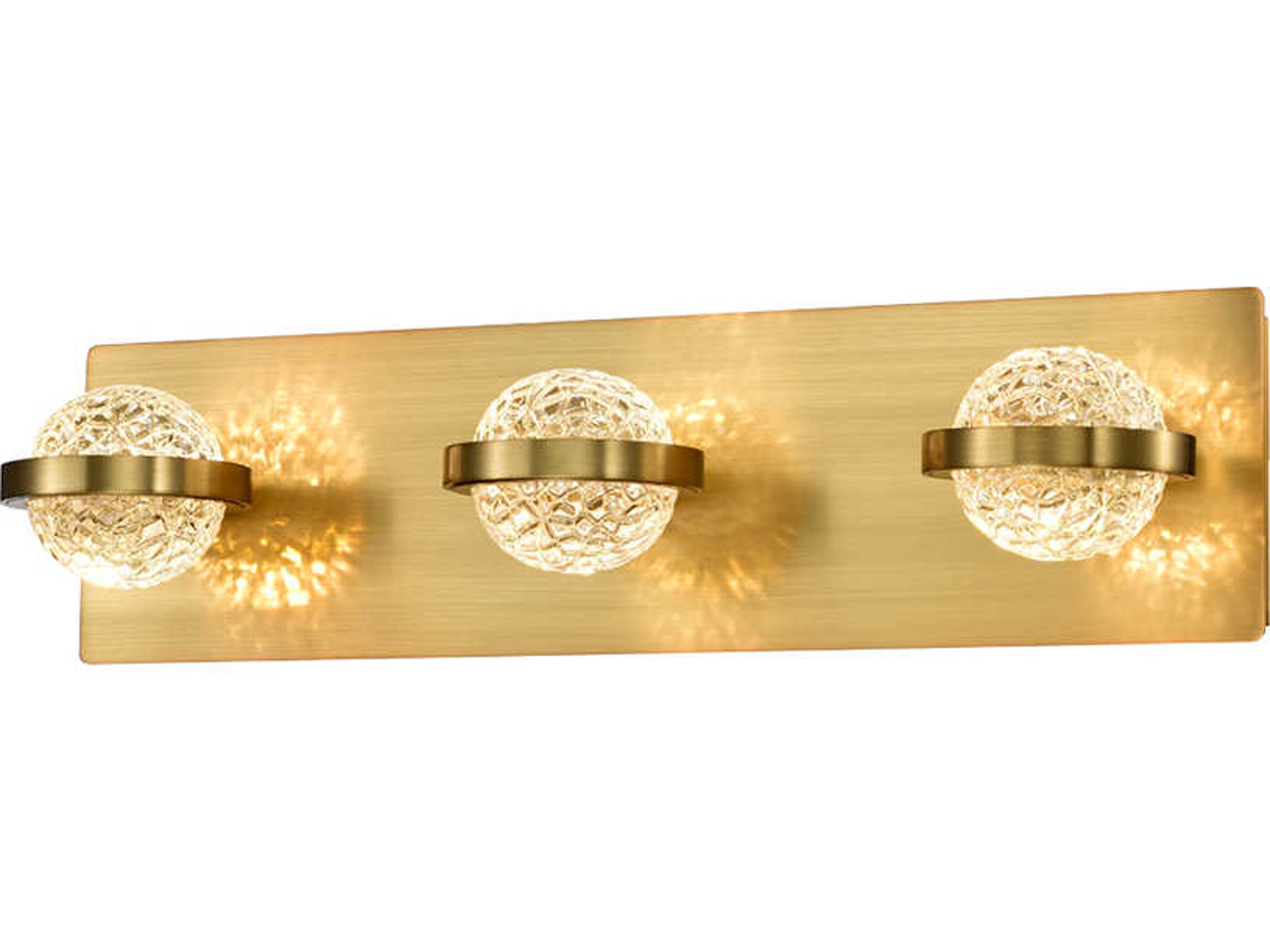 Eurofase Ryder 3-Light Gold Glass LED Vanity Light