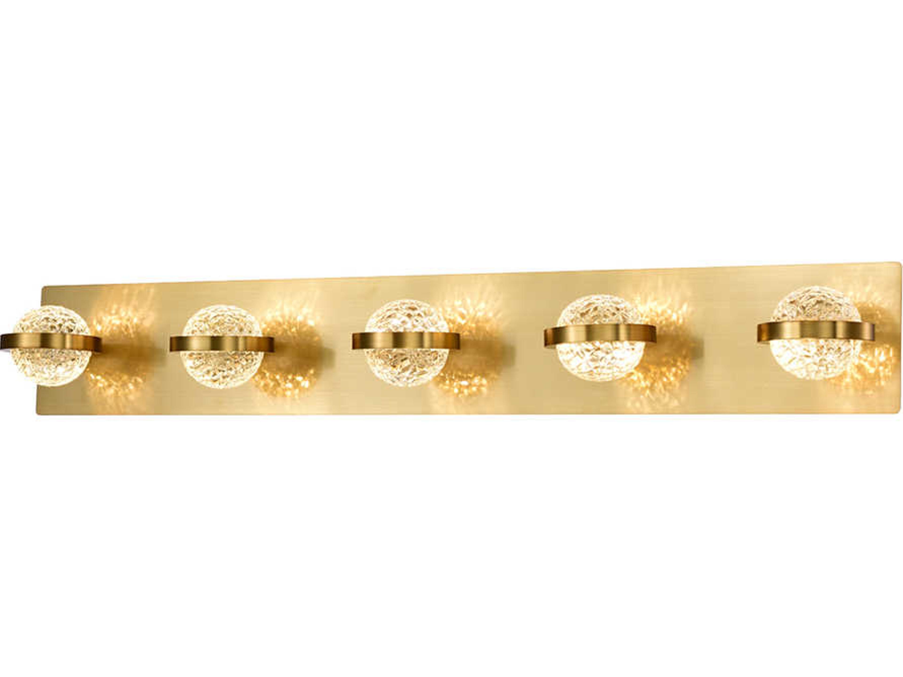 Eurofase Ryder 5-Light Gold Glass LED Vanity Light