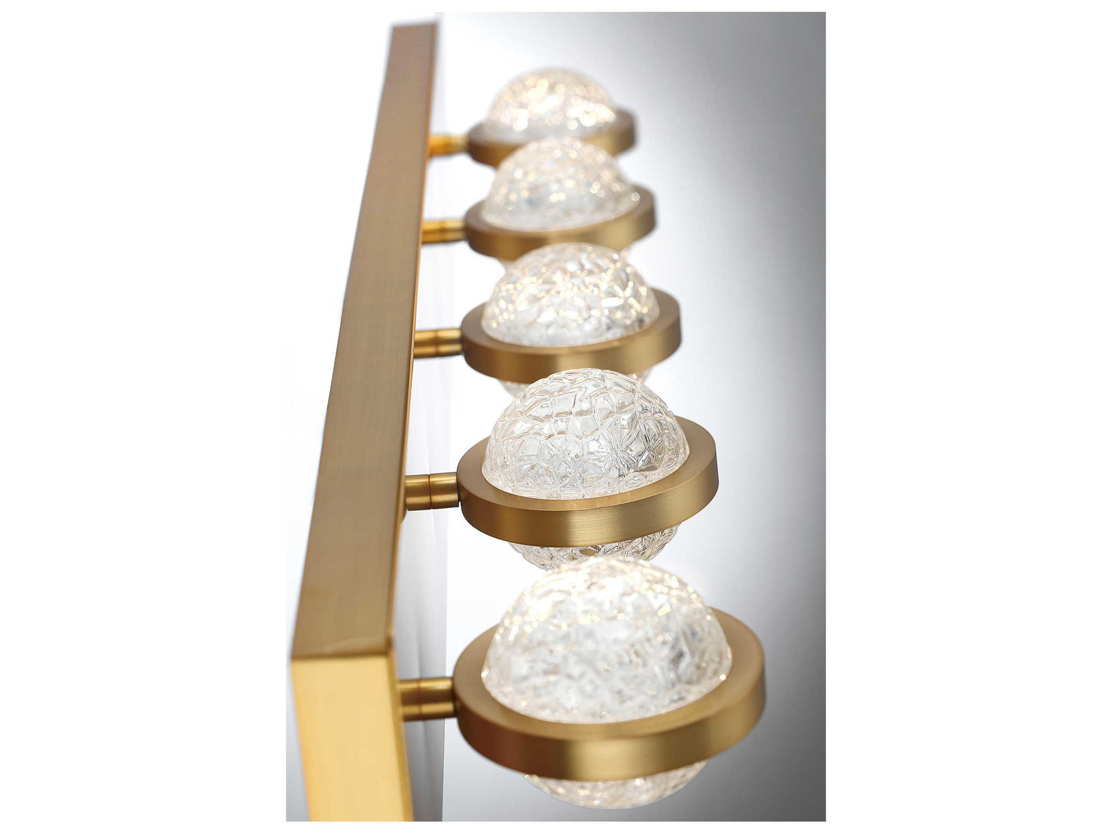 Eurofase Ryder 5-Light Gold Glass LED Vanity Light