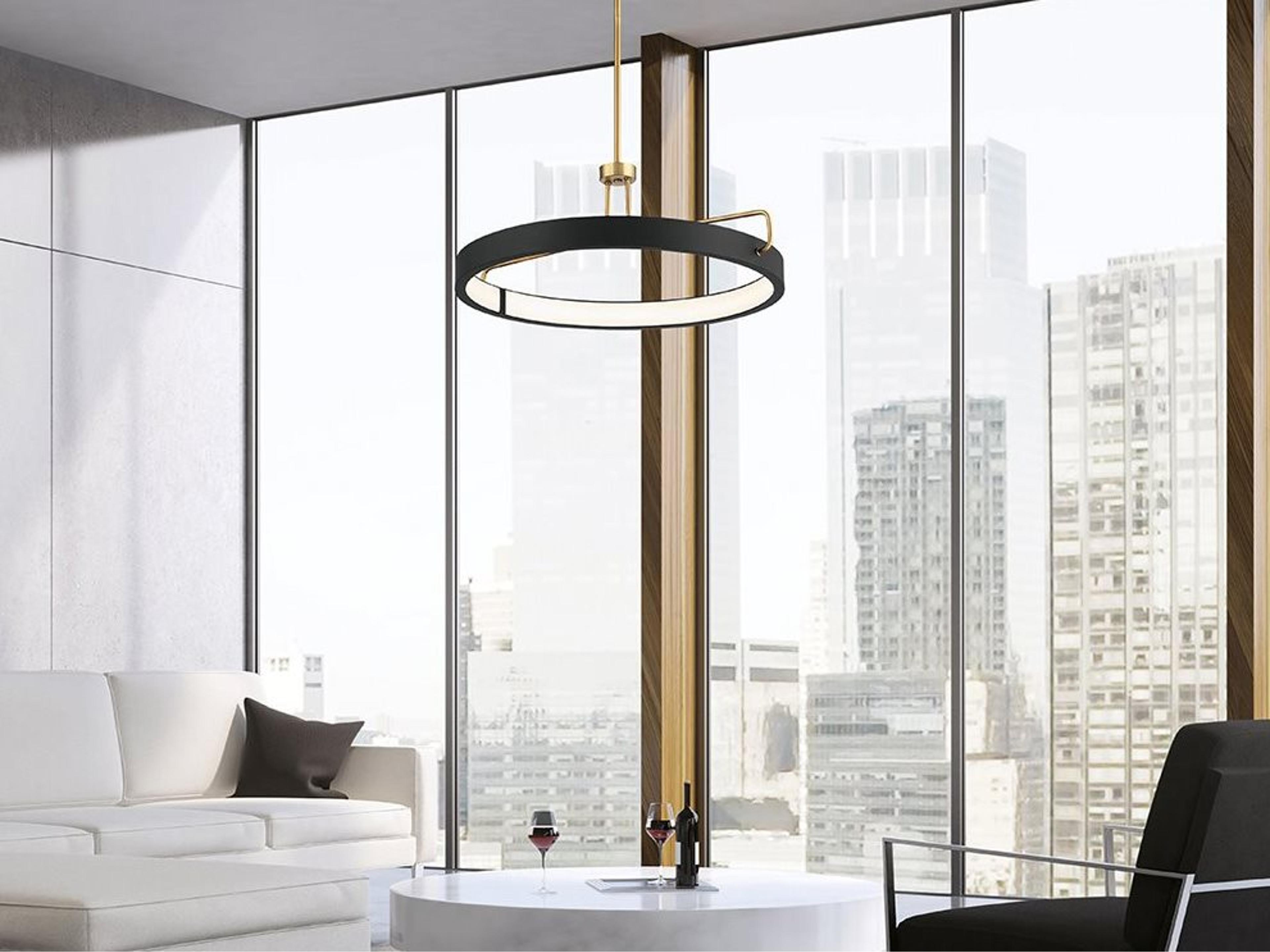 Eurofase Pemberton 1-Light Black LED Round Pendant