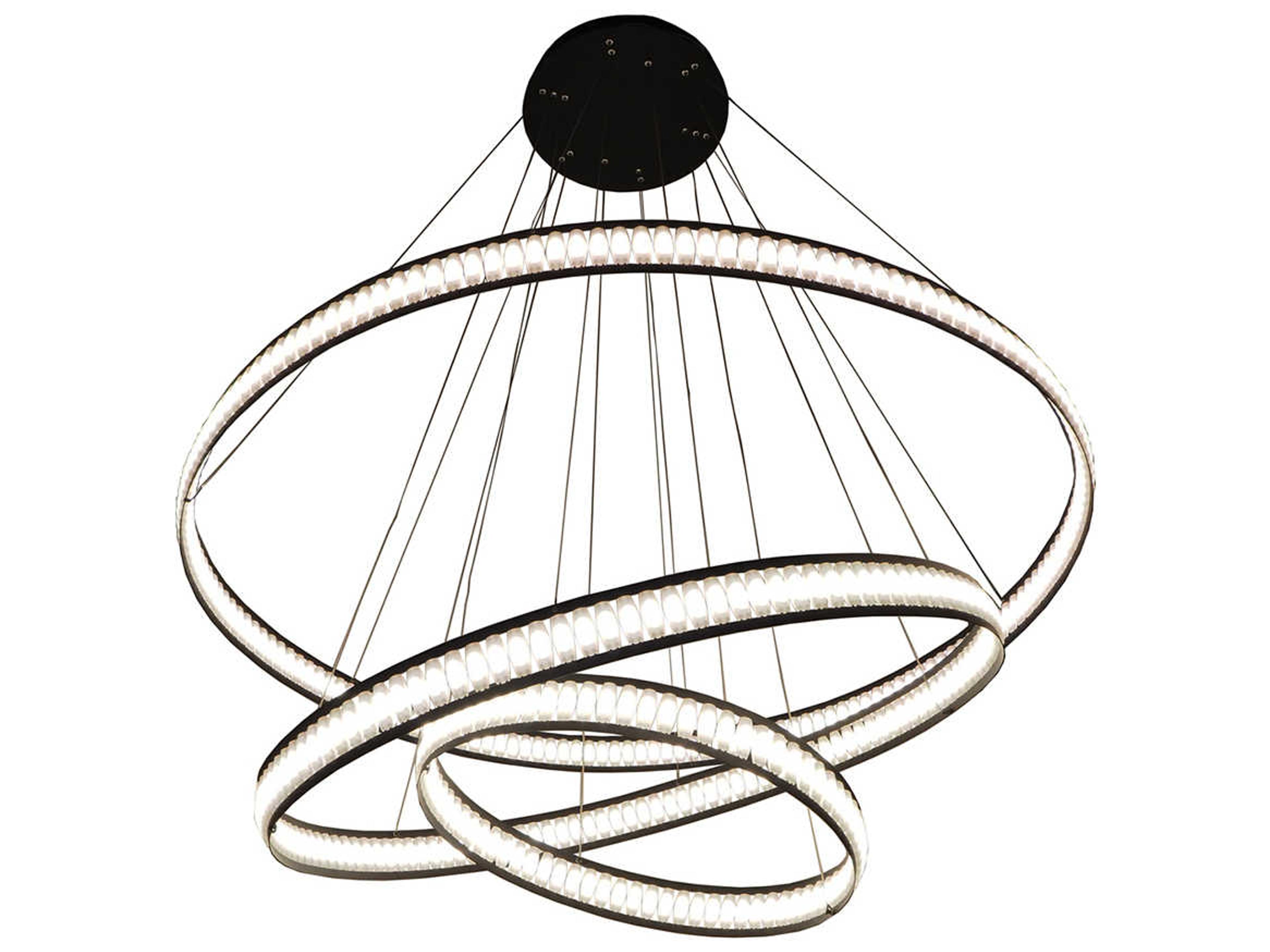 Eurofase Forster 376-Light Black LED Round Tiered Pendant