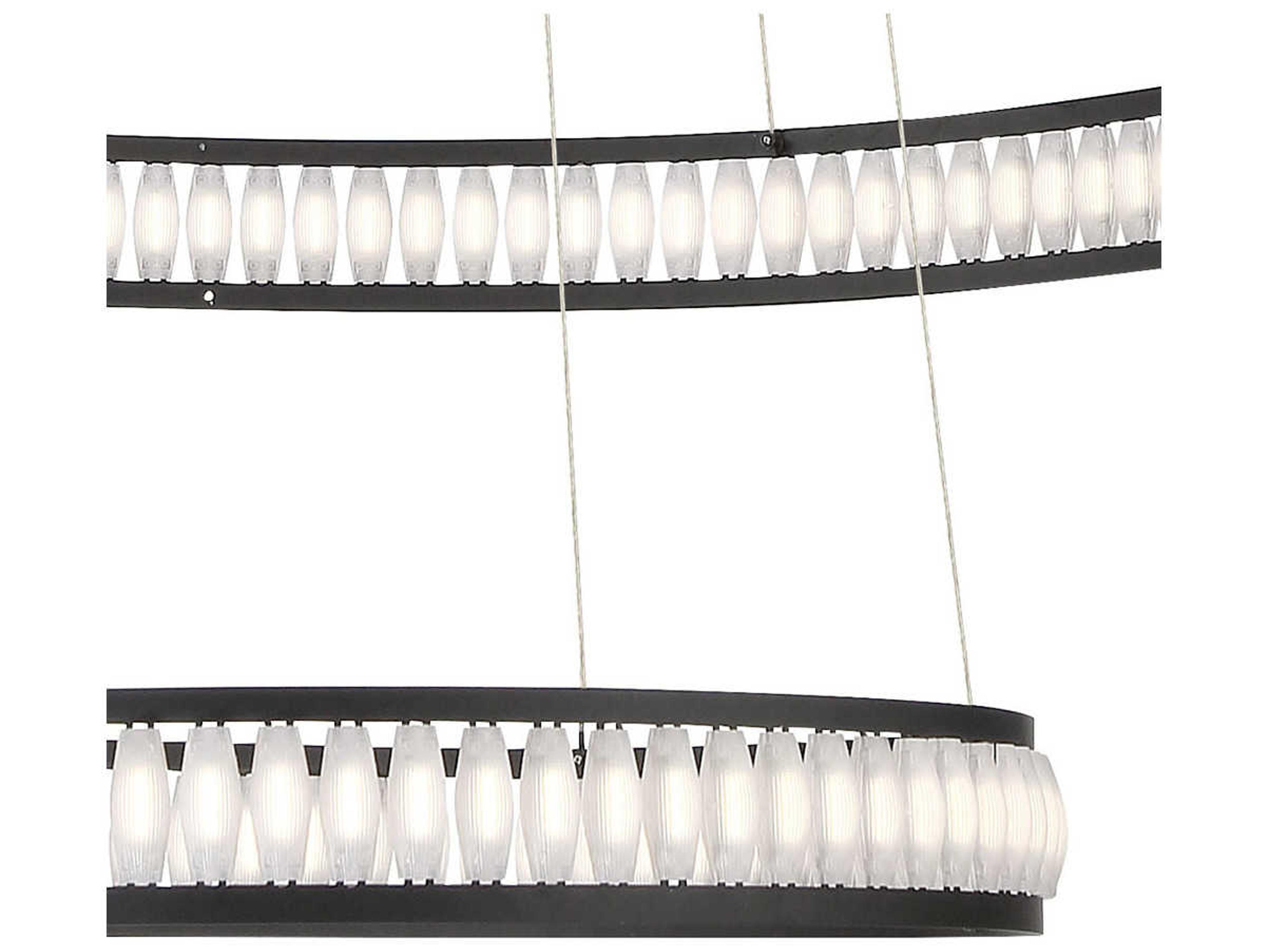 Eurofase Forster 376-Light Black LED Round Tiered Pendant