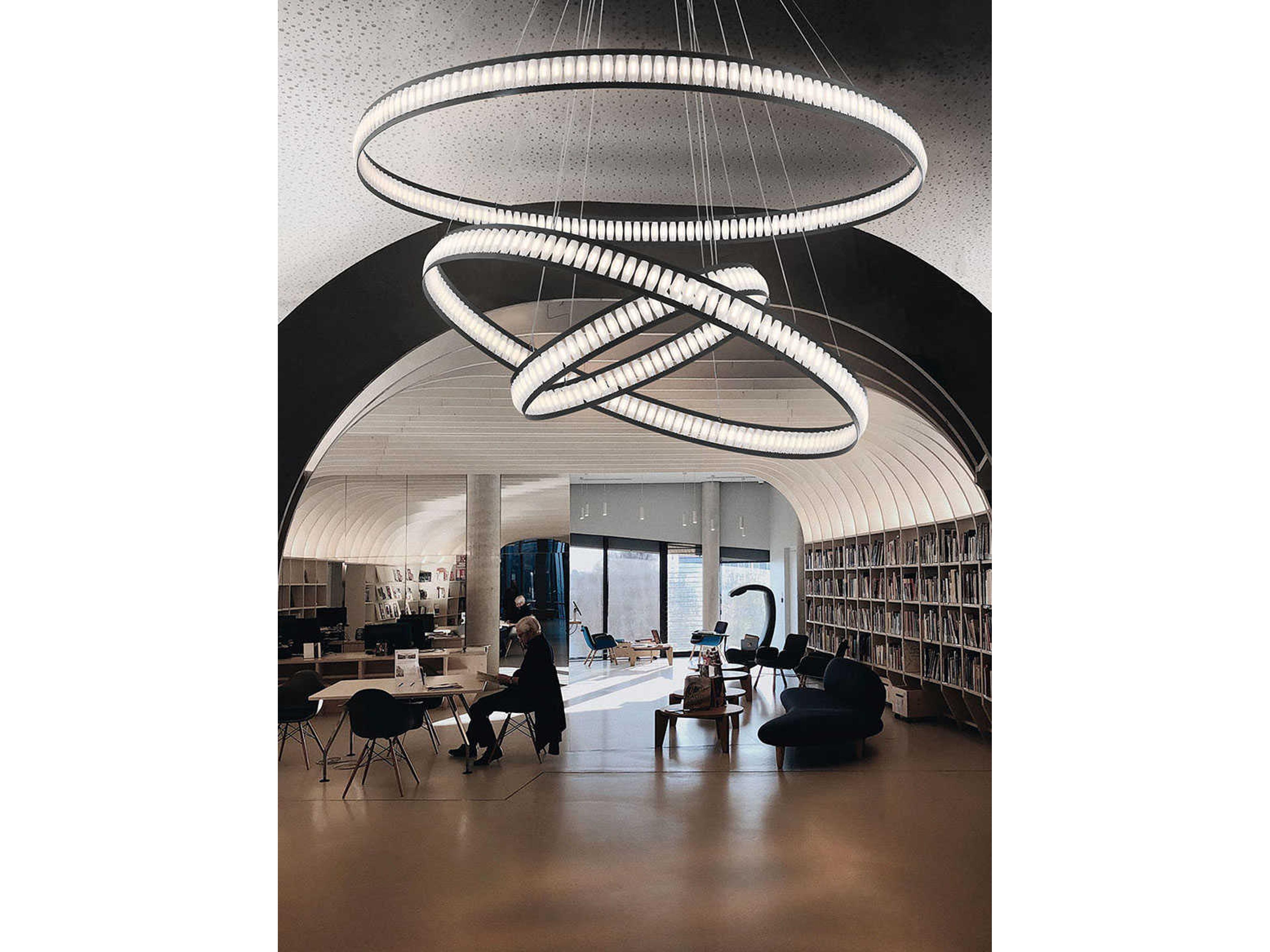 Eurofase Forster 376-Light Black LED Round Tiered Pendant