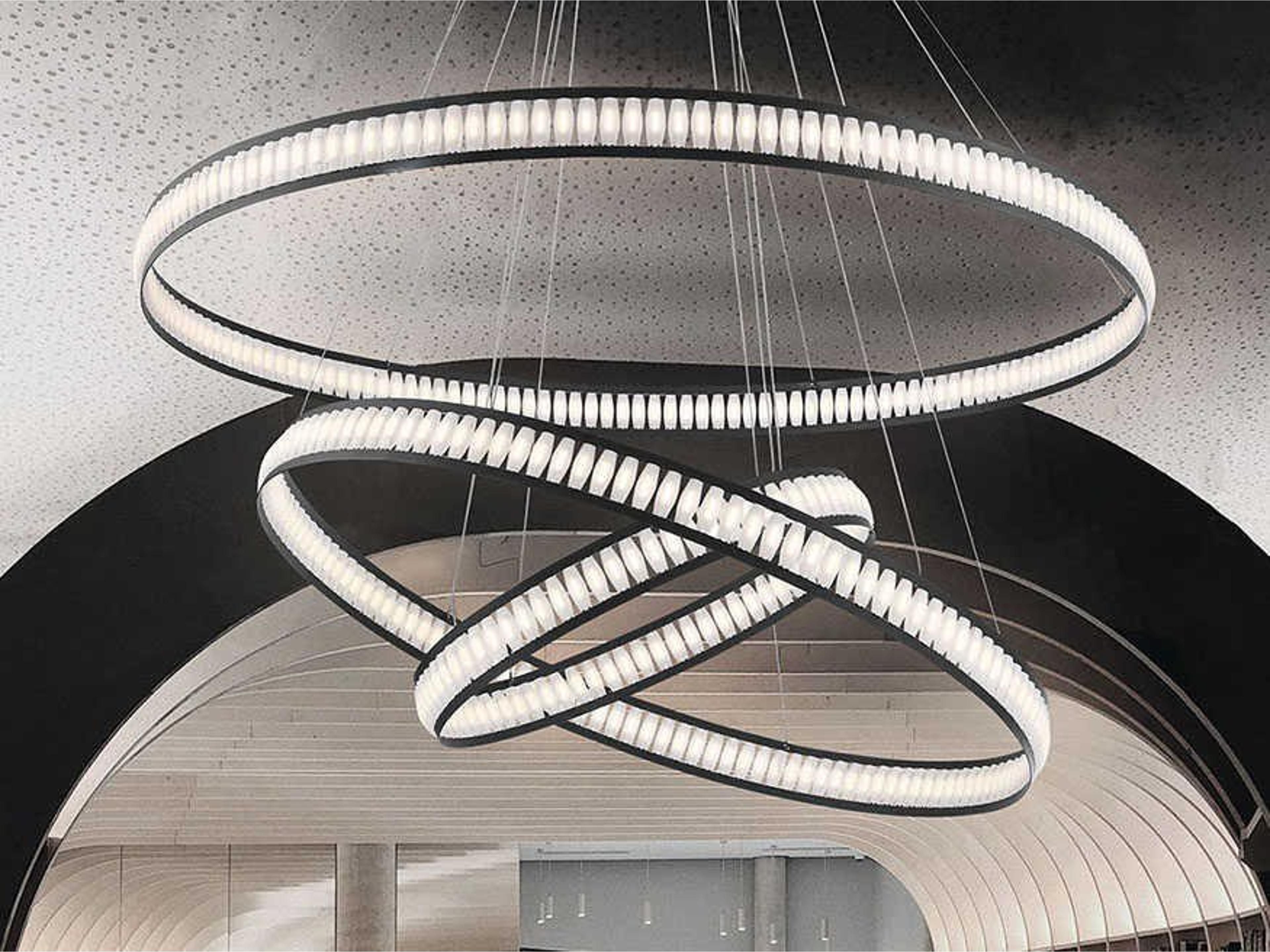 Eurofase Forster 376-Light Black LED Round Tiered Pendant