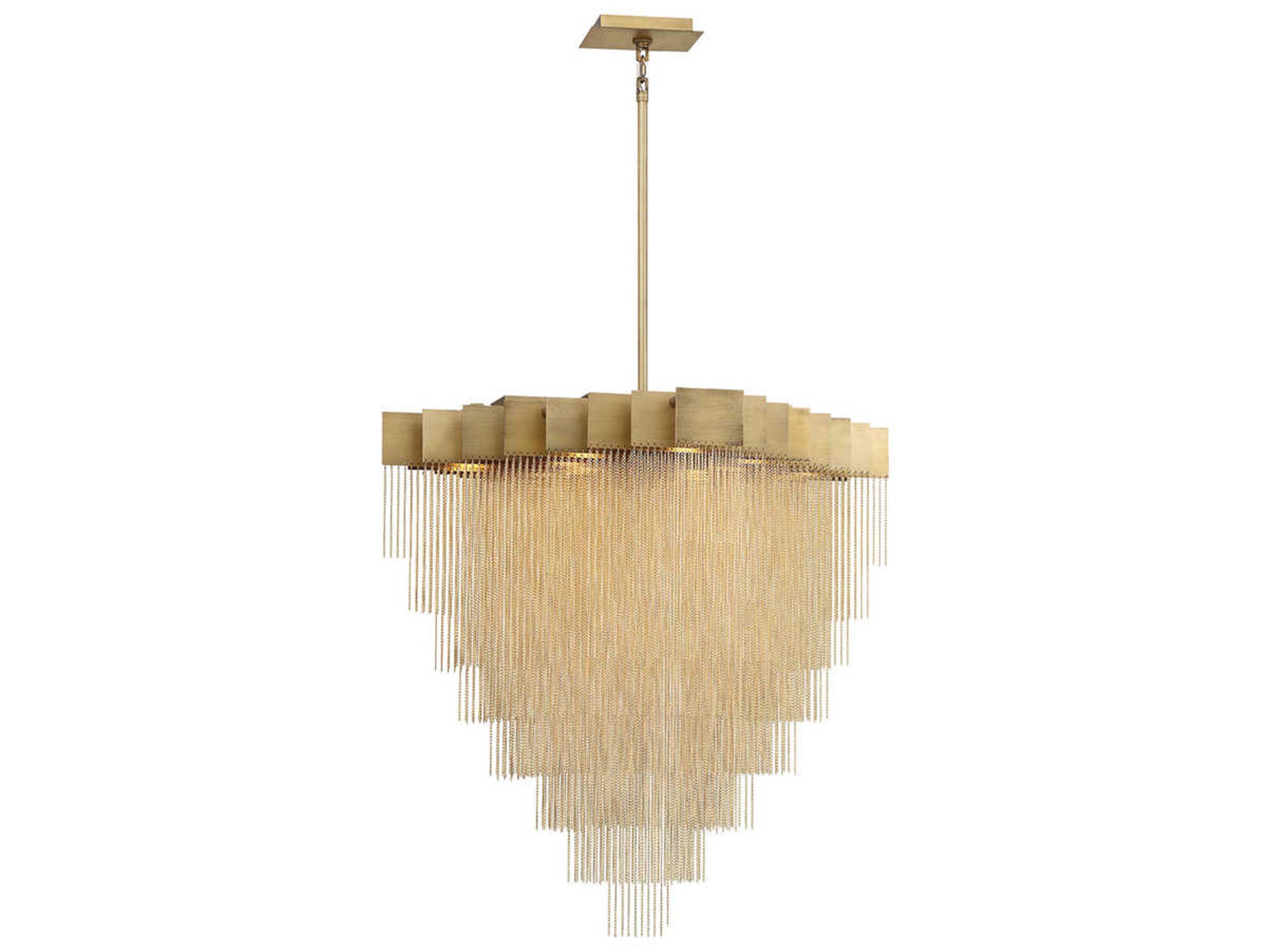 Eurofase Bloomfield 18-Light8-Light Antique Brush Gold Glass LED Geometric Pendant
