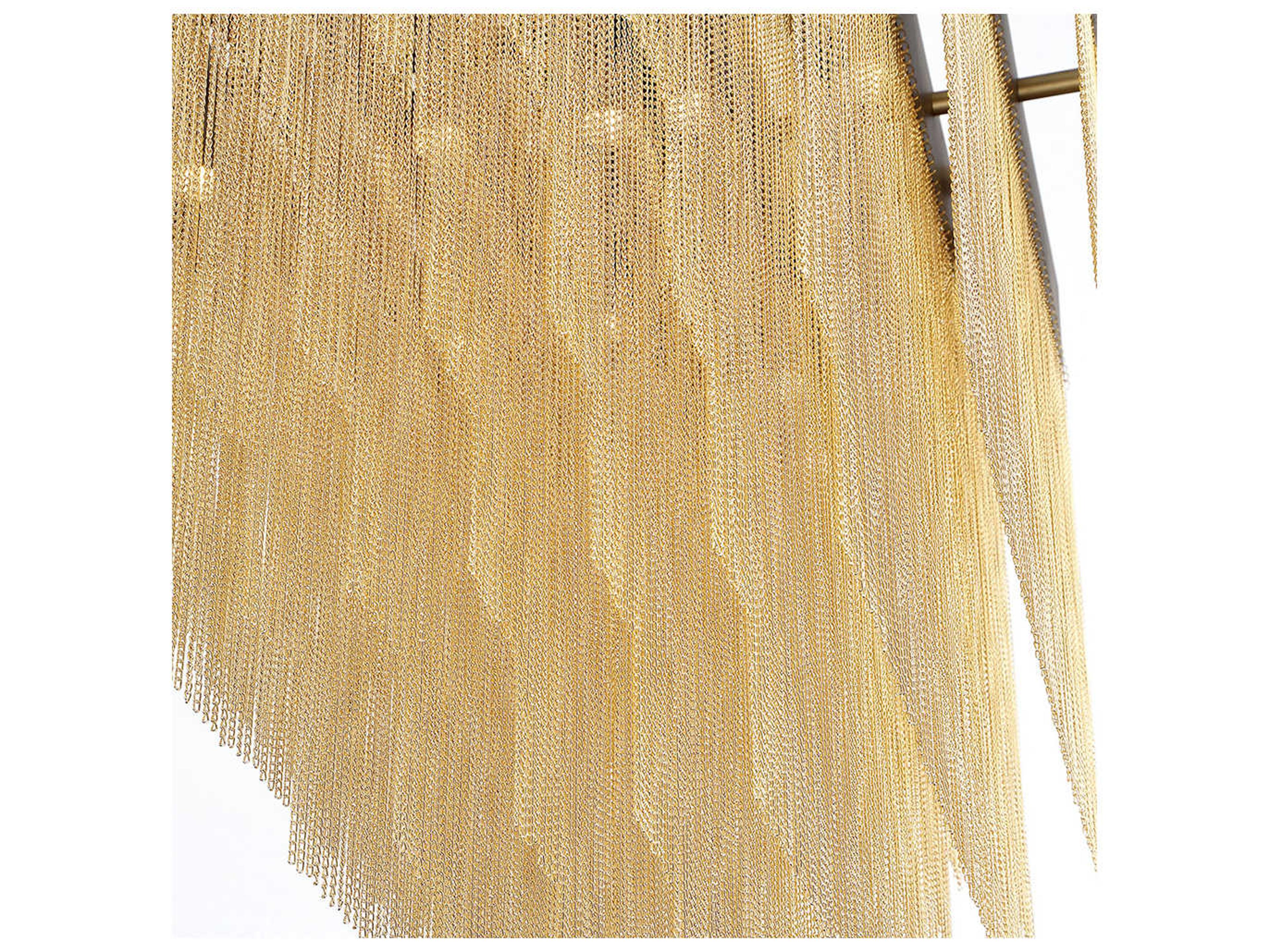 Eurofase Bloomfield 22-Light Antique Brush Gold Glass LED Geometric Island Pendant