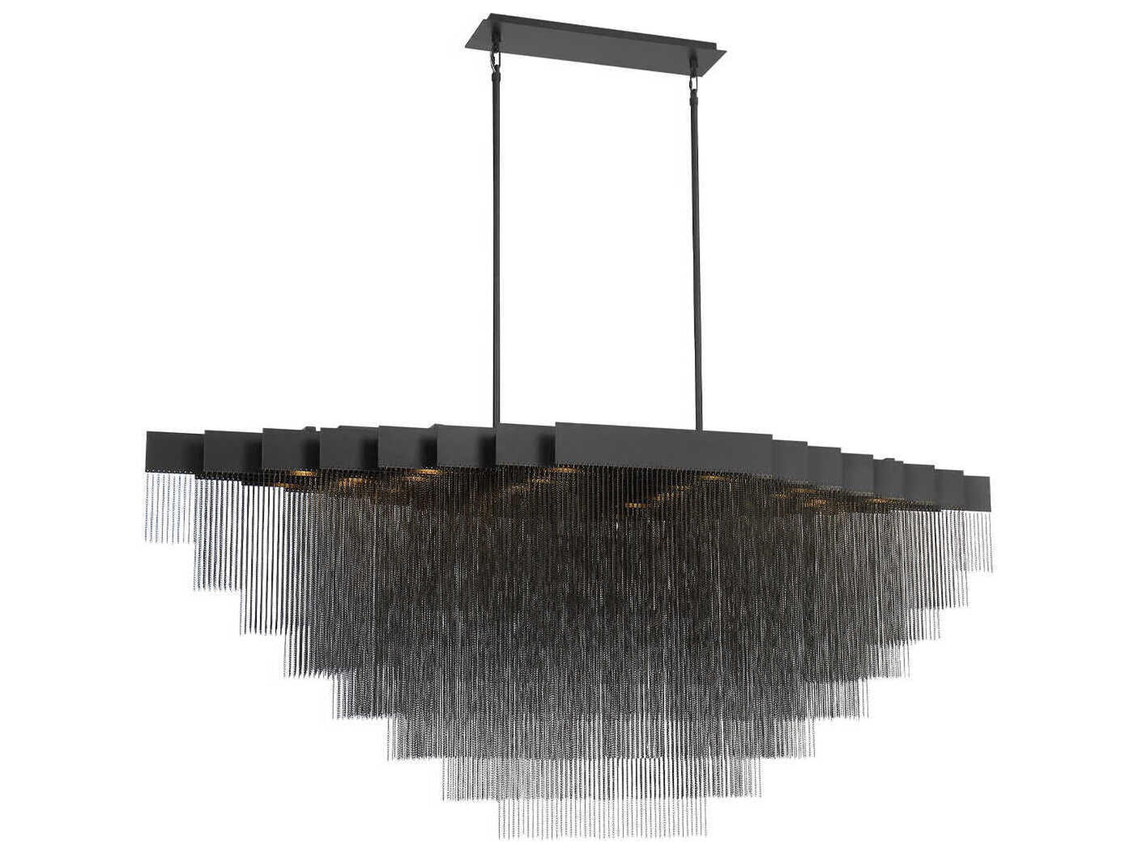 Bloomfield 28-Light Black Geometric Island Pendant
