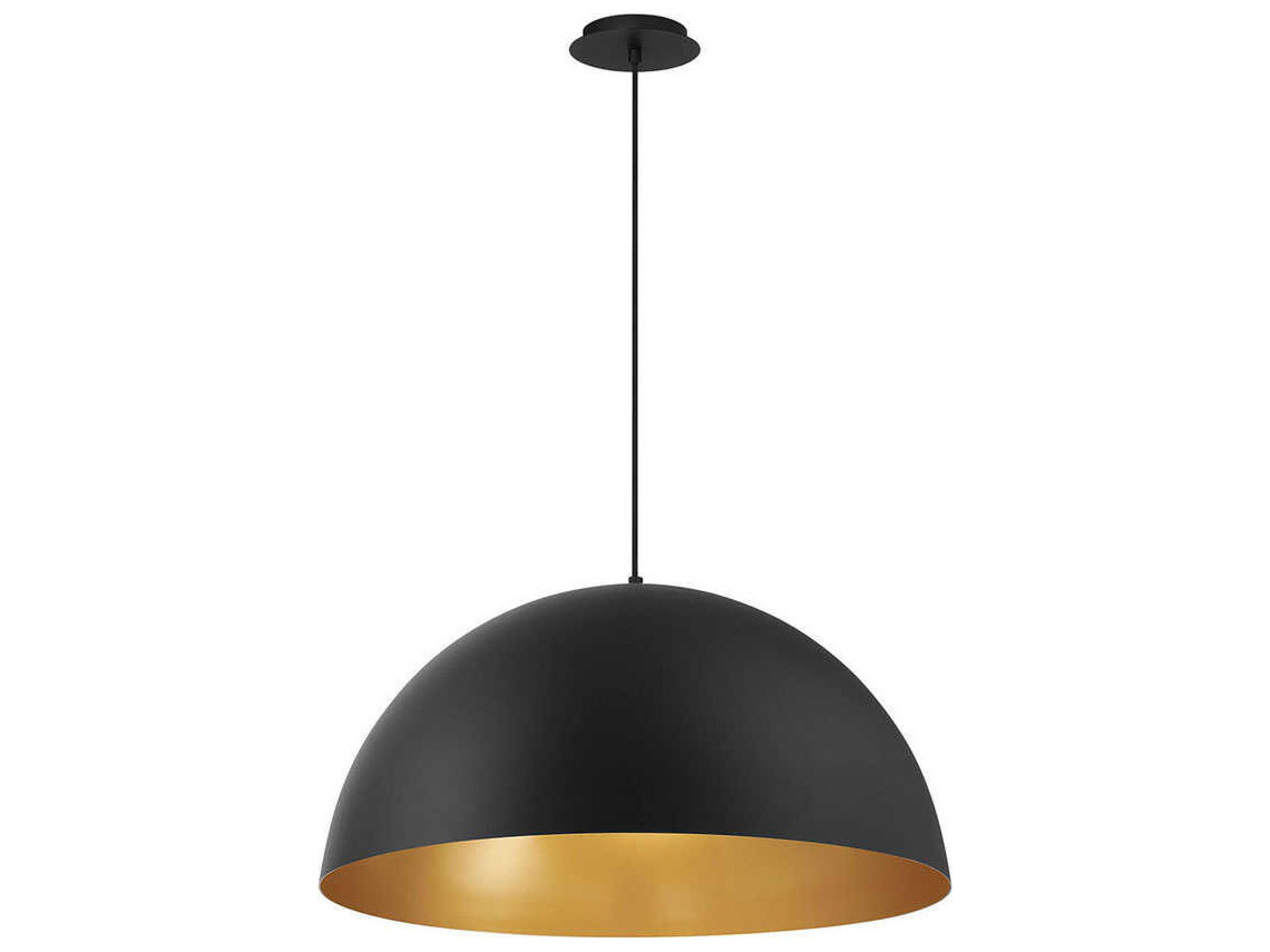 Laverton 1-Light Gold Black Dome Pendant