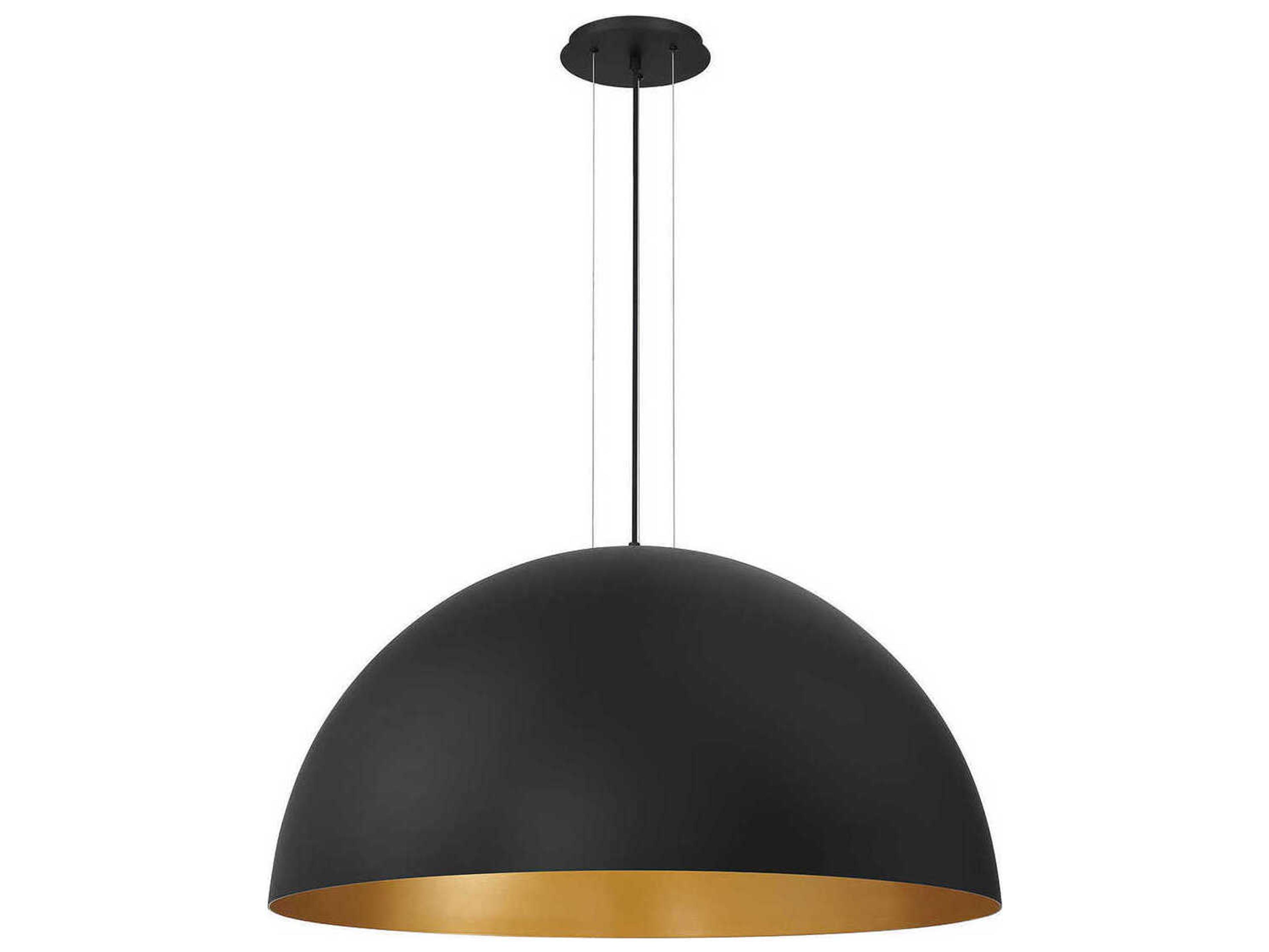 Laverton 1-Light Gold Black Dome Pendant