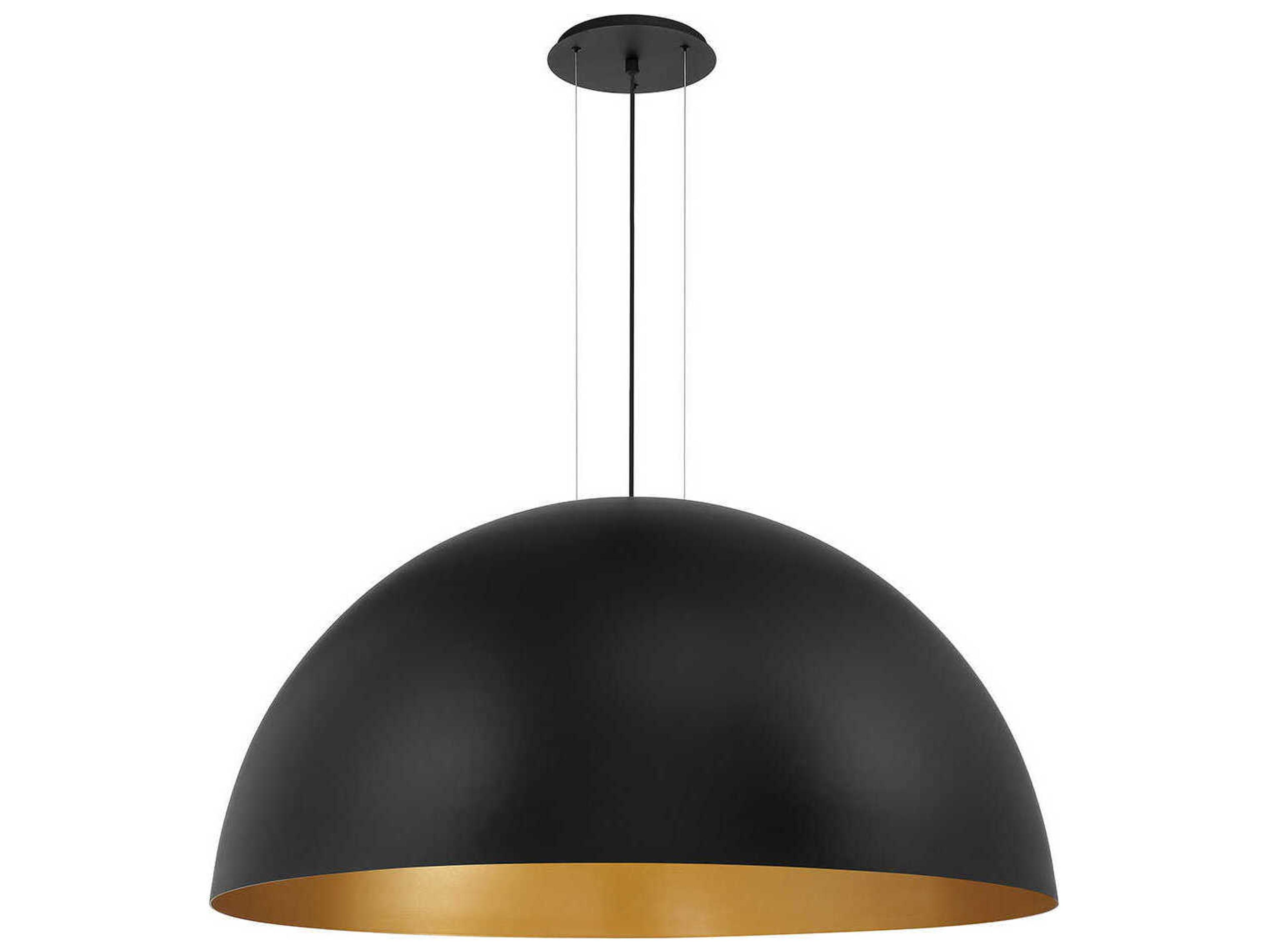Laverton 1-Light Gold Black Dome Pendant